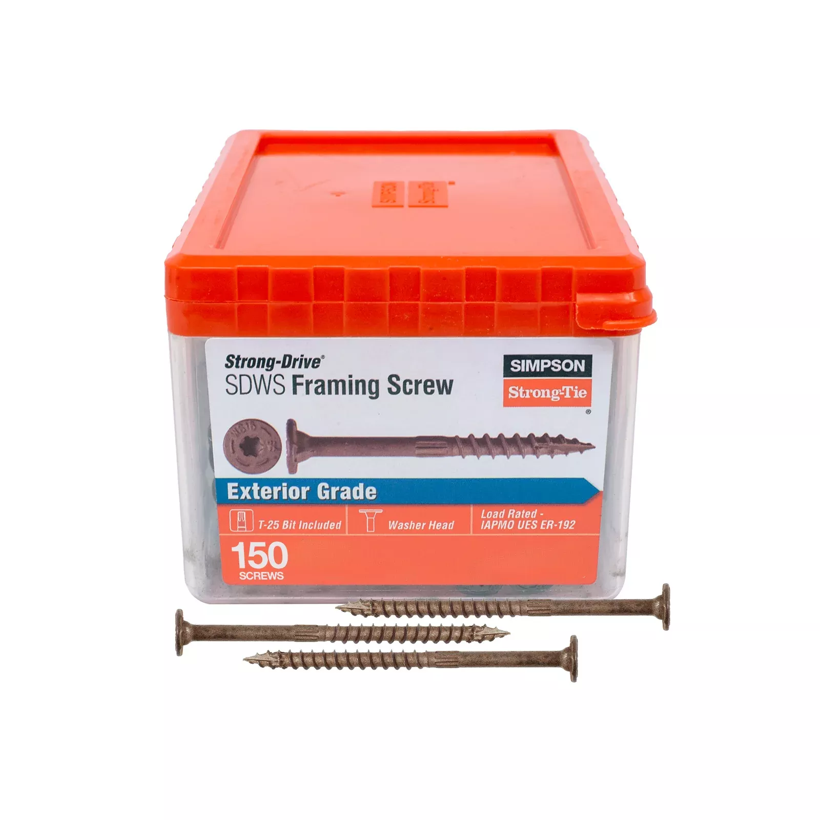 0.160" x 3-1/2" Strong-Tie SDWS16312QR150 Framing Screw, Quik Guard Coating, Pkg 150