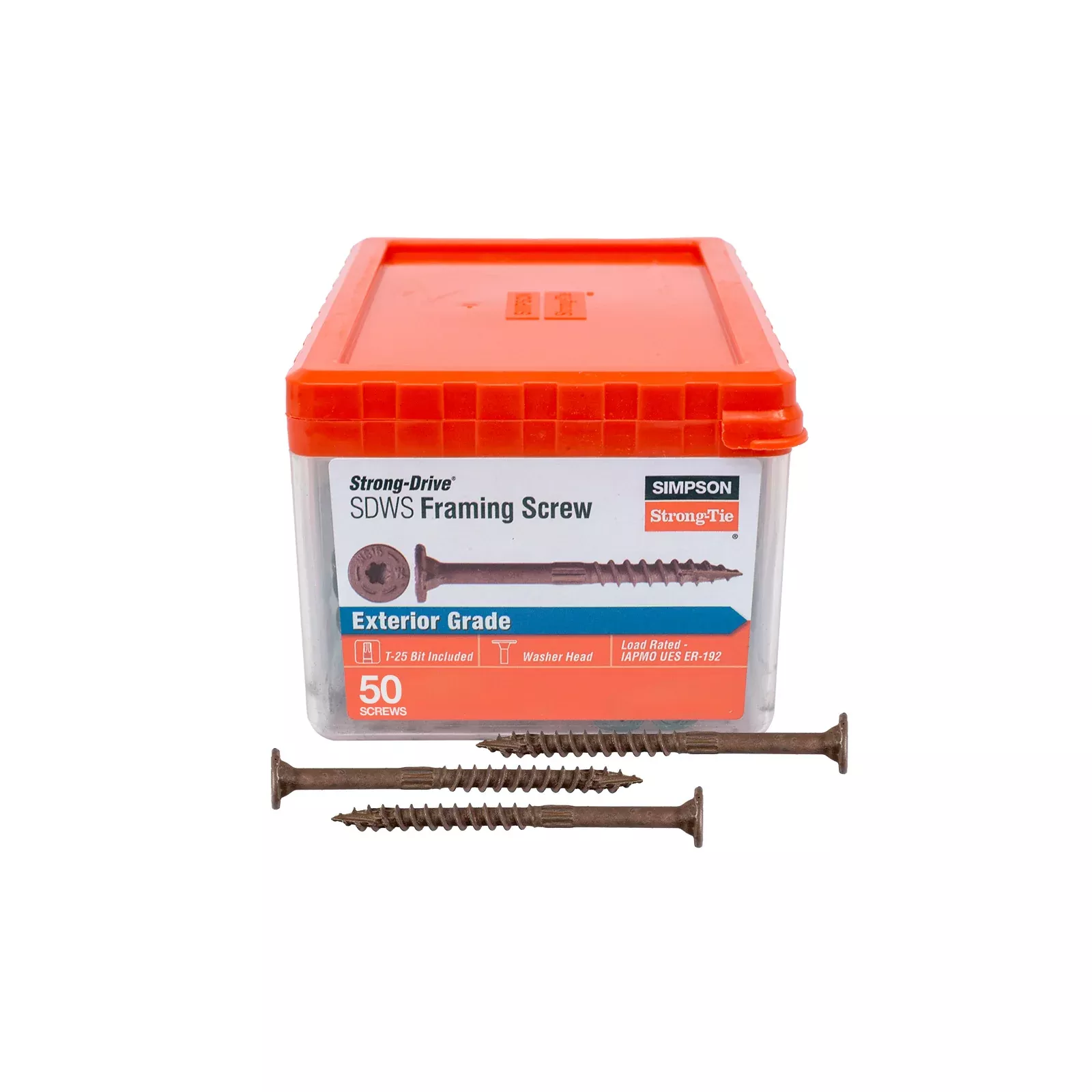 0.160" x 3" Strong-Tie SDWS16300QR50 Framing Screw, Quik Guard Coating, Pkg 50