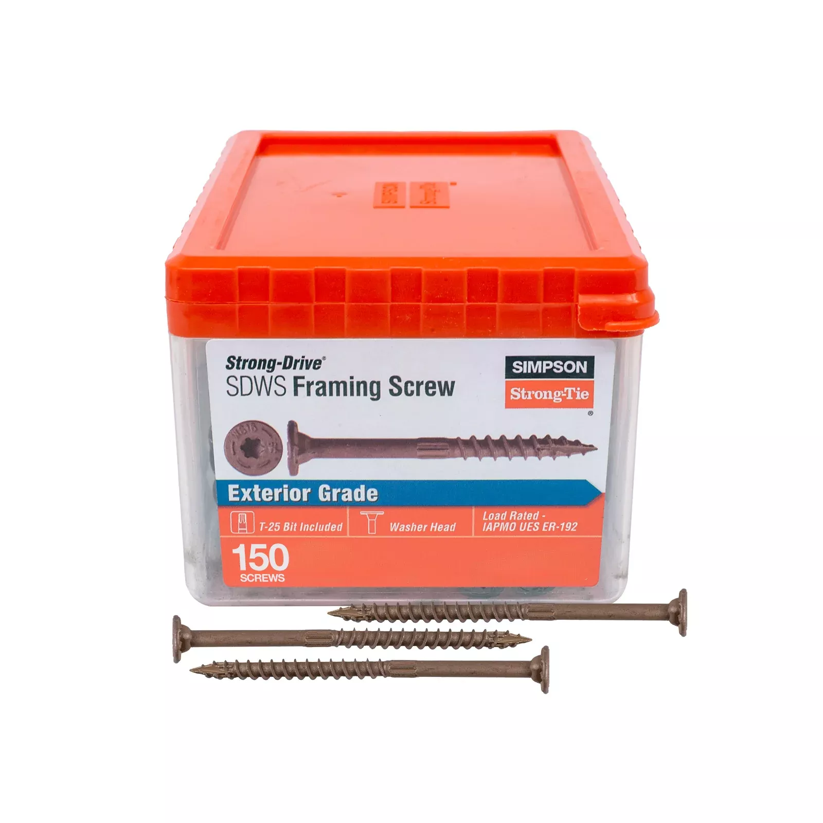 0.160" x 4" Strong-Tie SDWS16400QR150 Framing Screw, Quik Guard Coating, Pkg 150