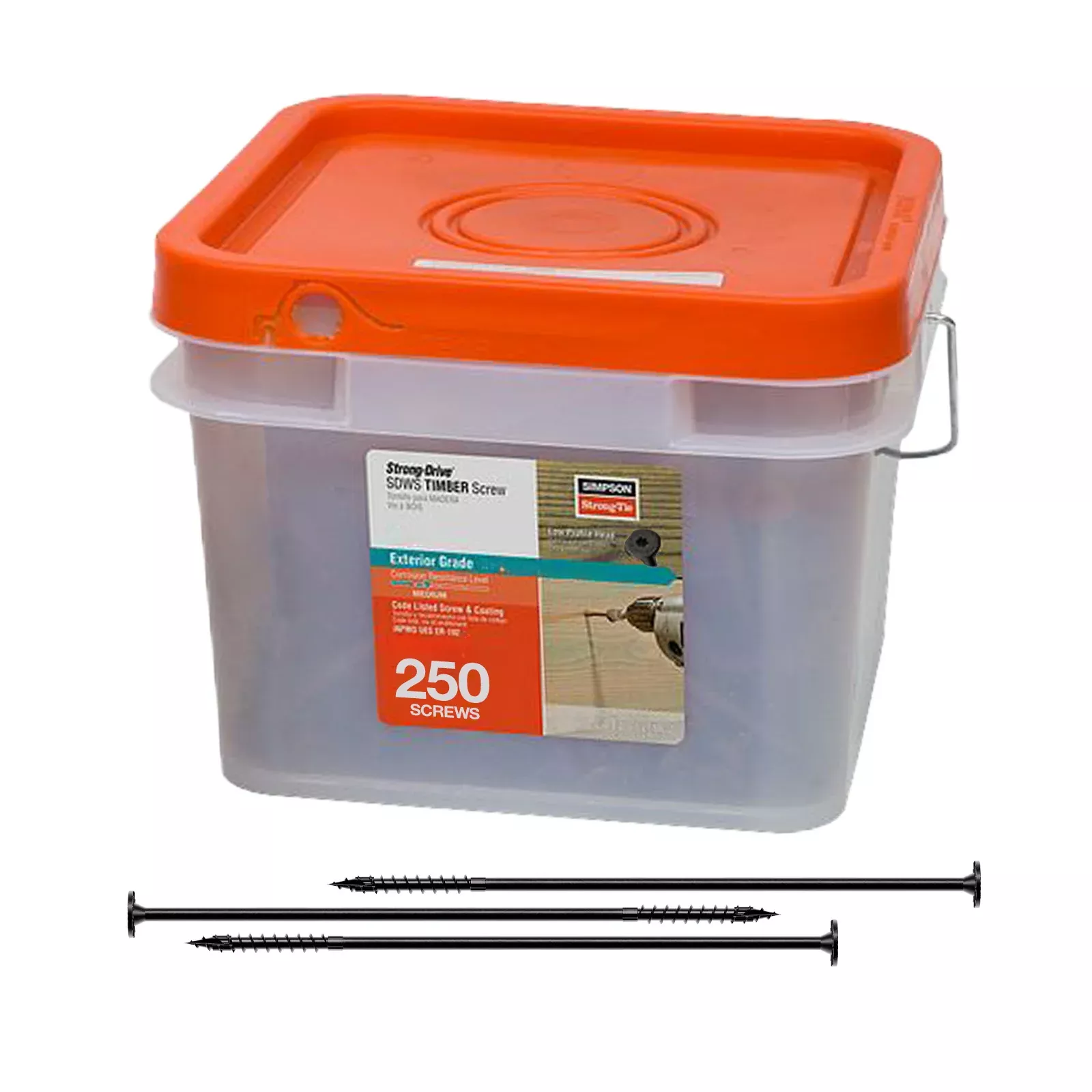0.220" x 10" Strong-Tie SDWS221000DBBTimber Screw - Double Barrier Coating, Black | Qty. 250