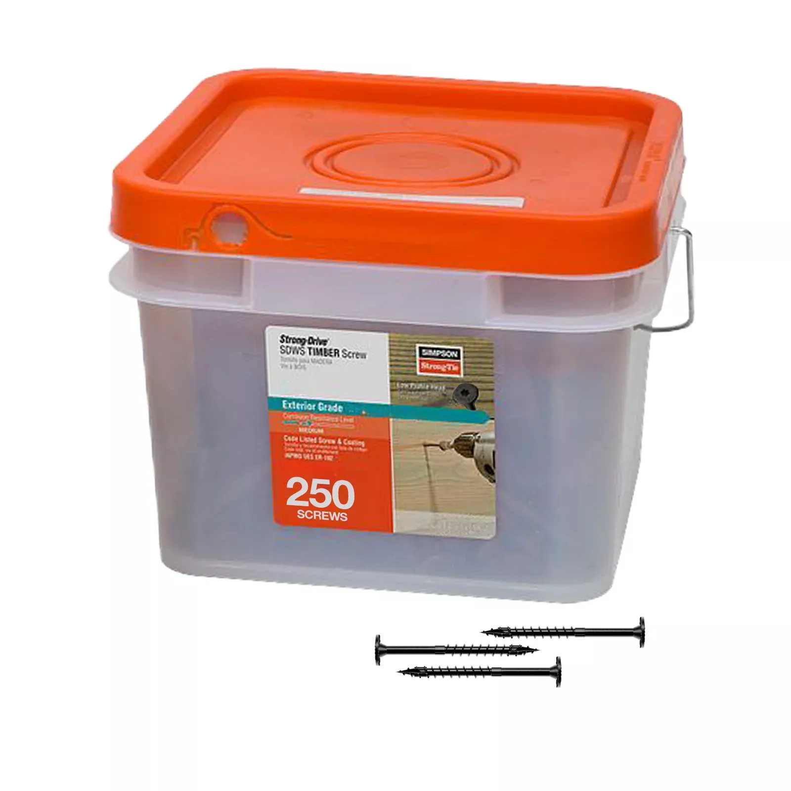 0.220" x 4" Strong-Tie SDWS22400DBBMB Timber Screw - Double Barrier Coating, Black | Qty. 250