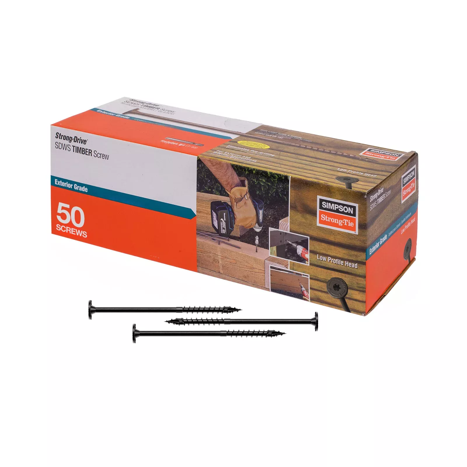 0.220" x 6" Strong-Tie SDWS22600DBB-R50Timber Screw - Double Barrier Coating, Black | Qty. 50