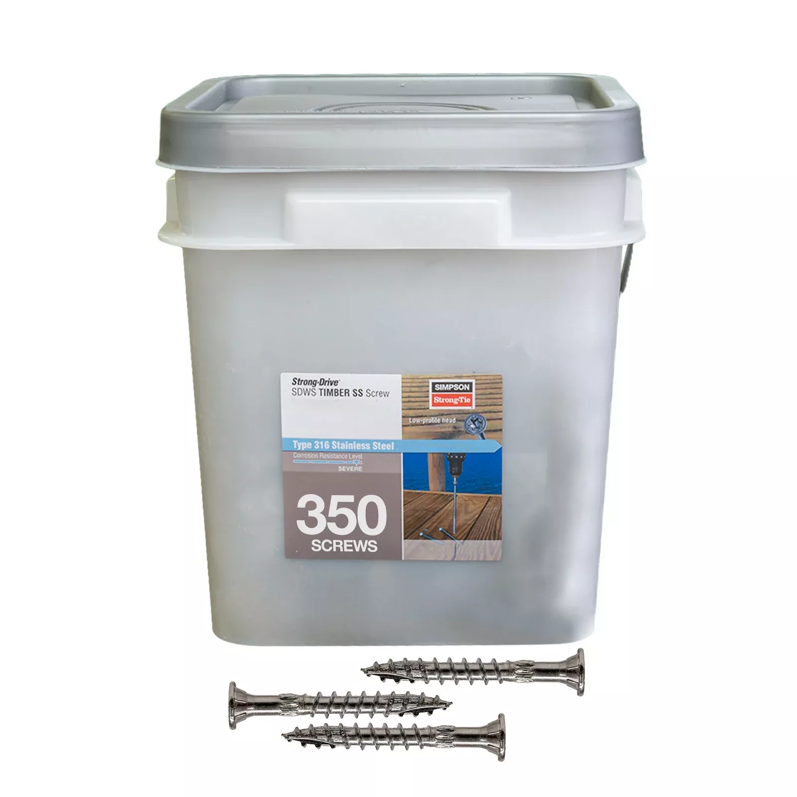0.276" x 3" Strong-Tie SDWS27300SS Timber Screw - 316 Stainless Steel, Pkg 350