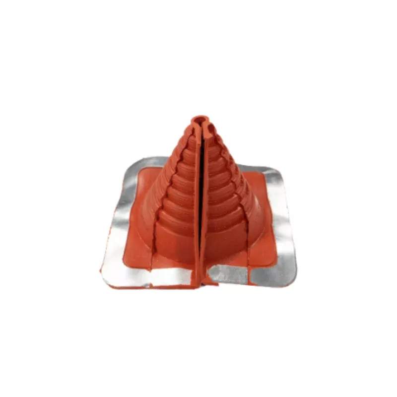 #1 Roofjack Retrofit Square Silicone Pipe Flashing Boot for Metal Roof, Red