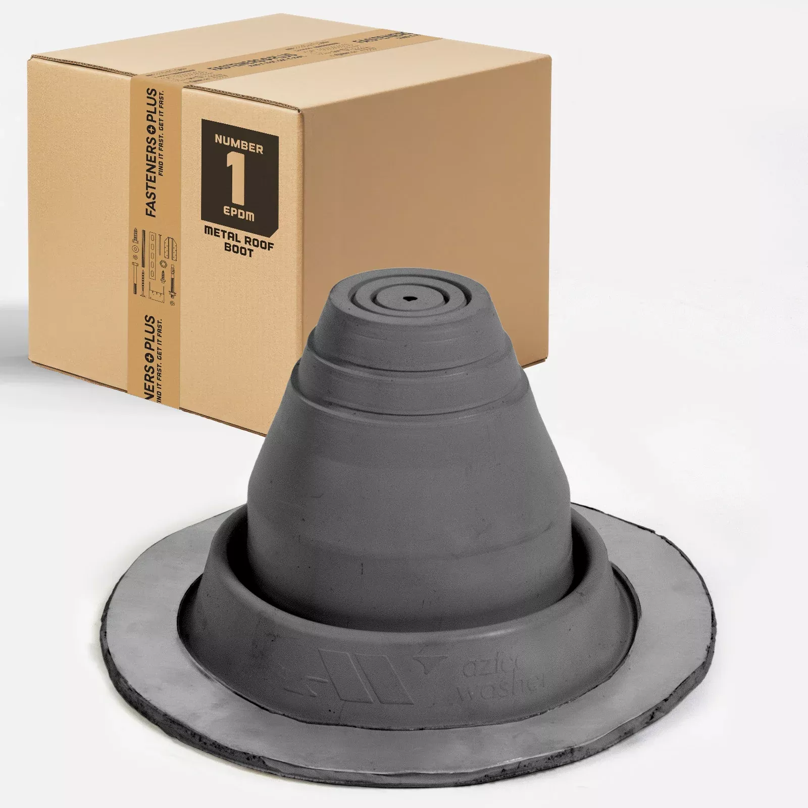 #1 Roofjack Round EPDM Pipe Flashing Boot for Metal Roof, Dark Gray