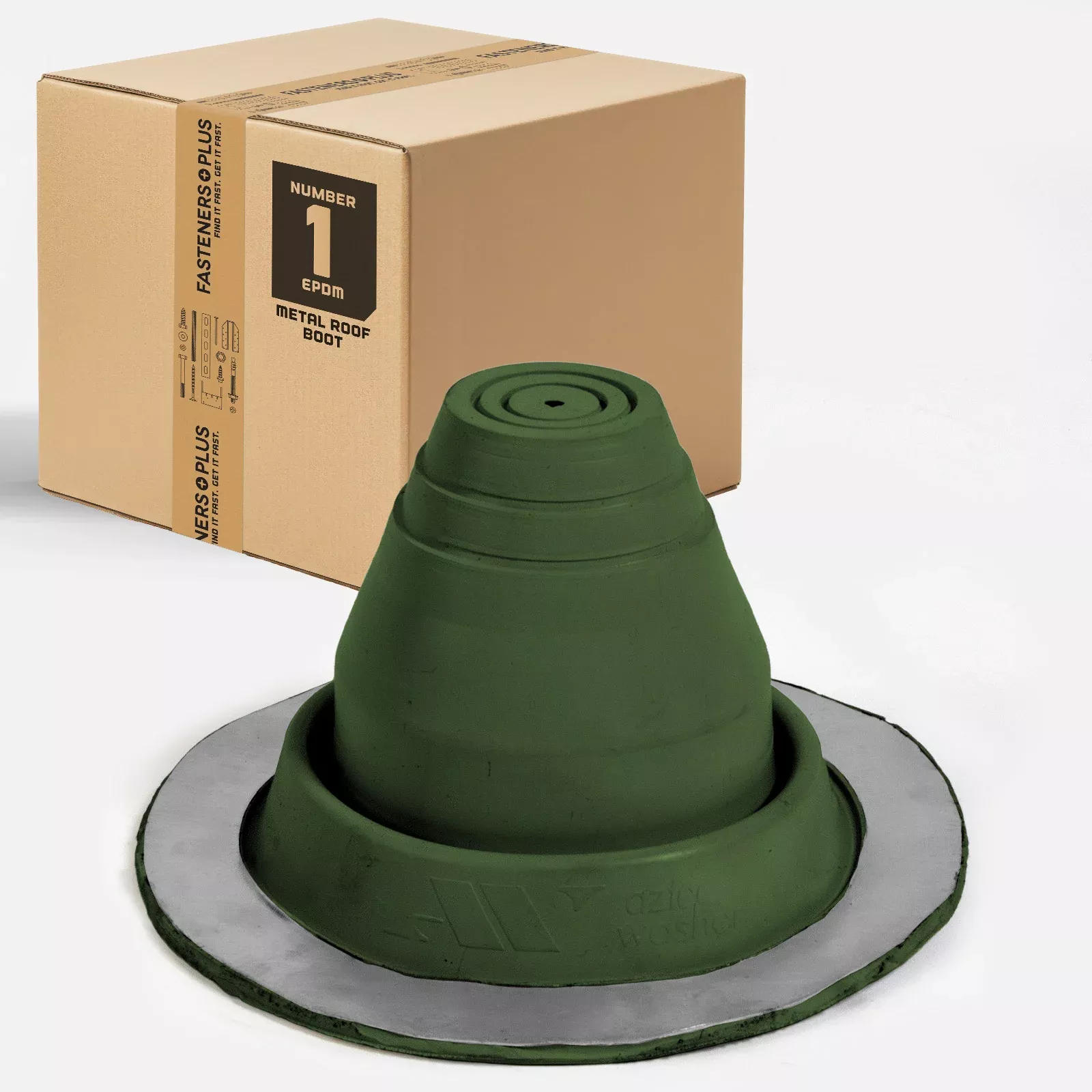 #1 Roofjack Round EPDM Pipe Flashing Boot for Metal Roof, Dark Green