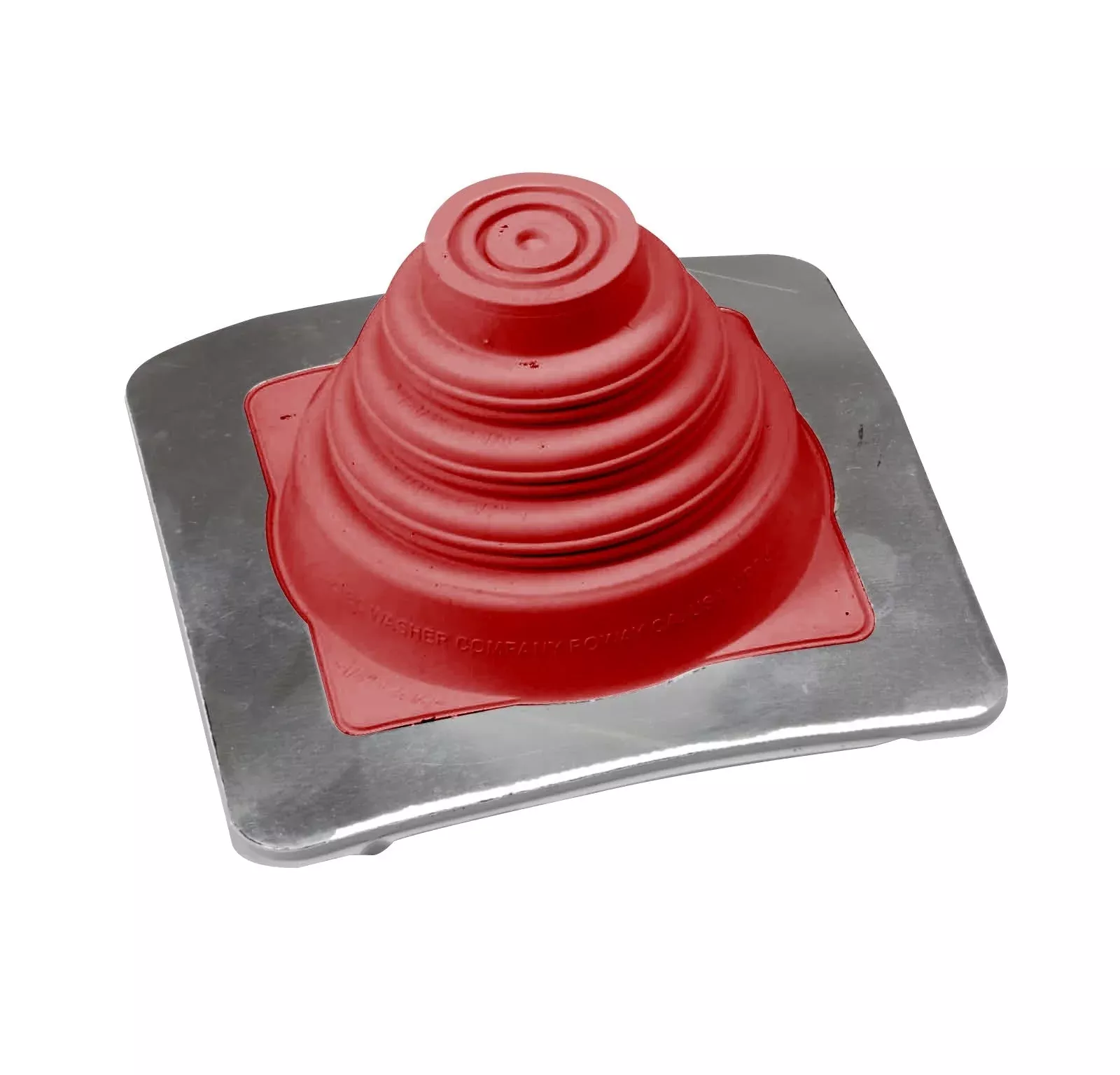 #1 Roofjack Square EPDM Pipe Flashing Boot for Metal Roof, Bright Red