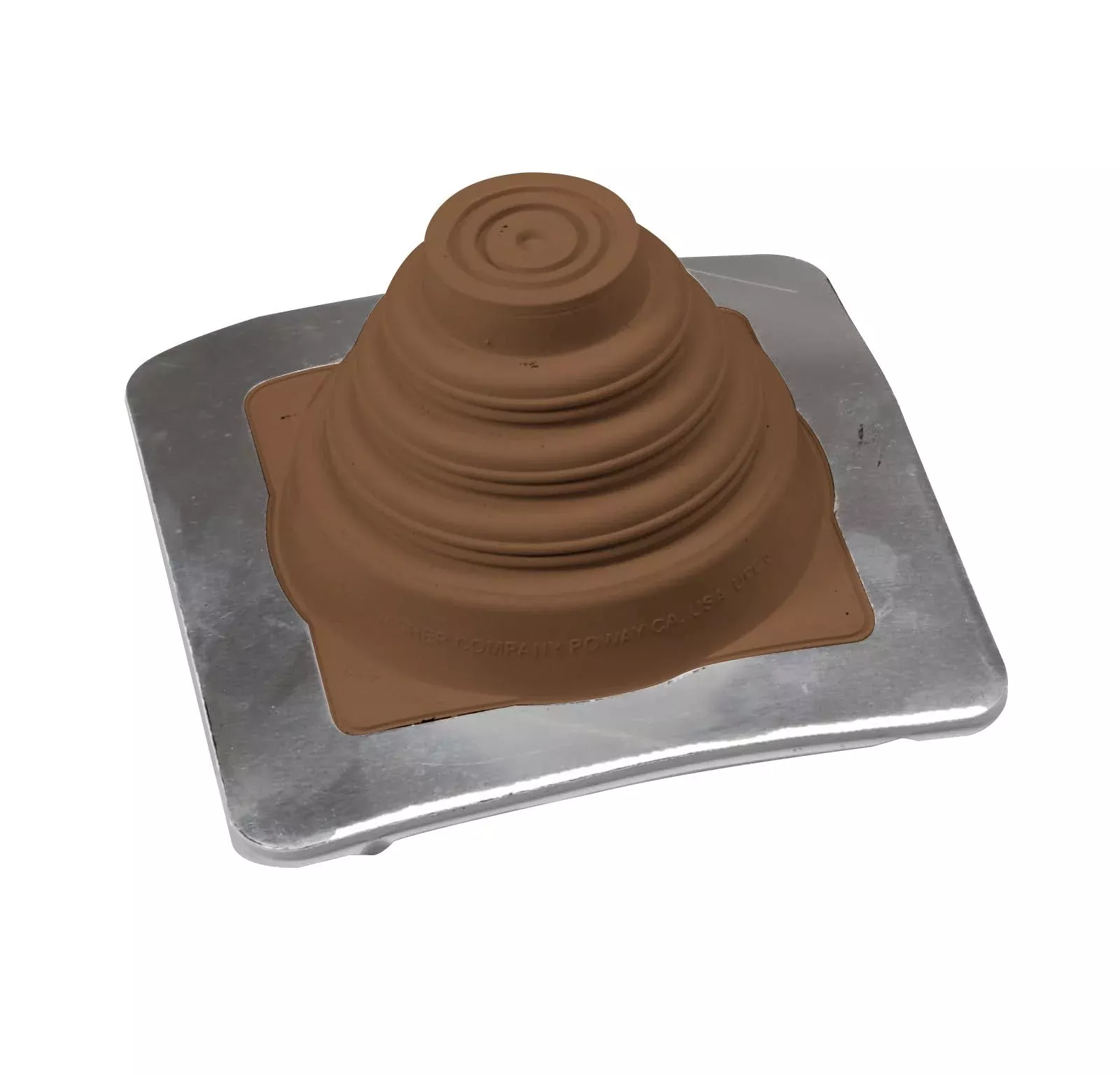 #1 Roofjack Square EPDM Pipe Flashing Boot for Metal Roof, Brown