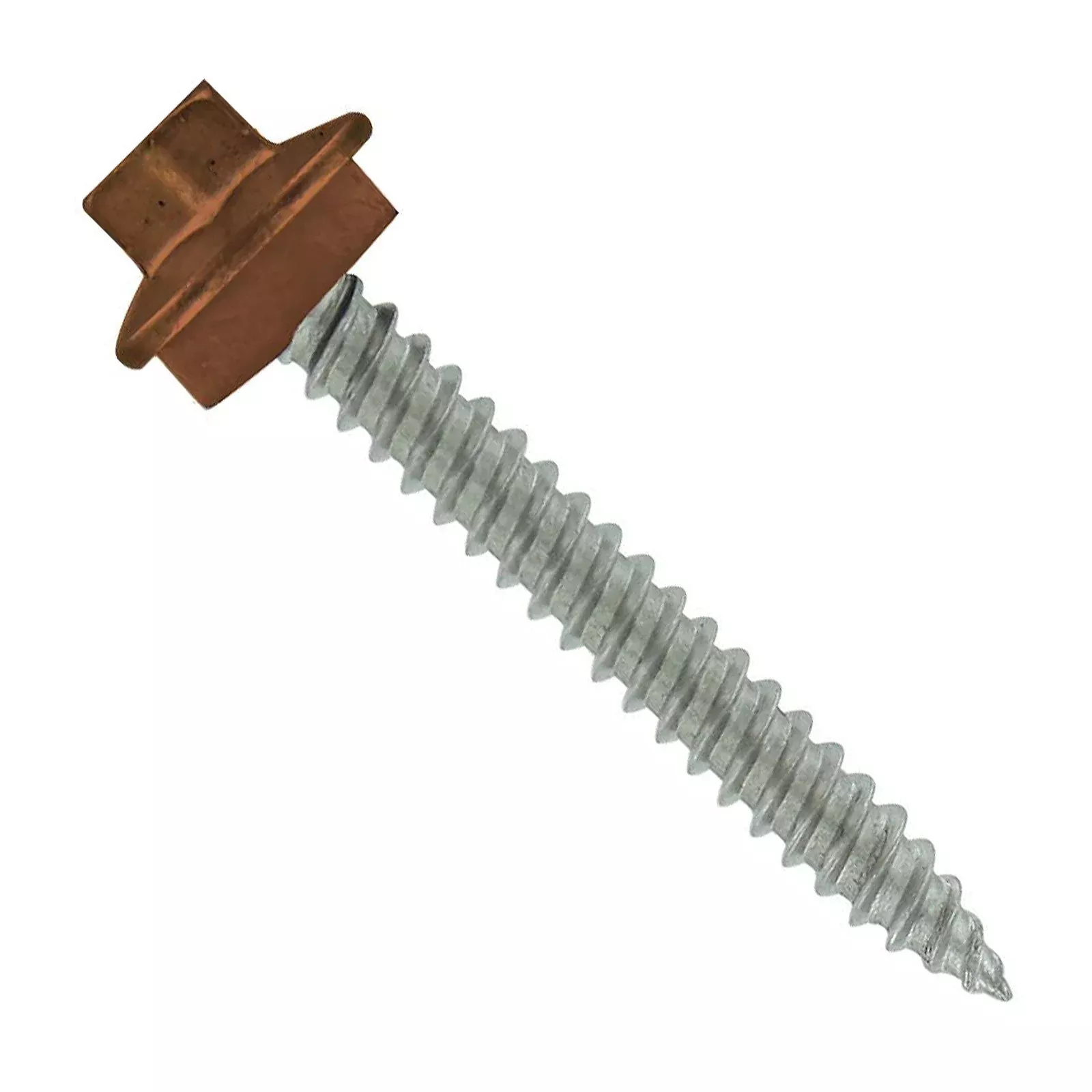 #10 x 1-1/2" SS Woodbinder Metal Roofing Screw - Brown, Pkg 250