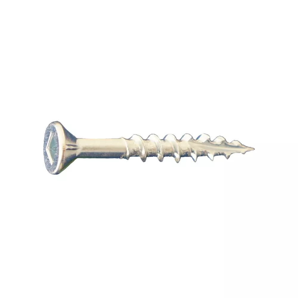 #10 x 1-5/8" Flat Head Type 17 Wood Screws w/Nibs - Zinc, Pkg 4000