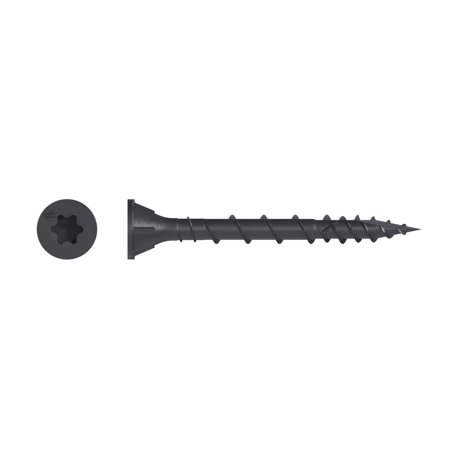 #10 x 2-1/2" Simpson Strong-Tie Deck-Drive T25 DSV Wood Screw - Quik Guard Coating, Black, Pkg 80