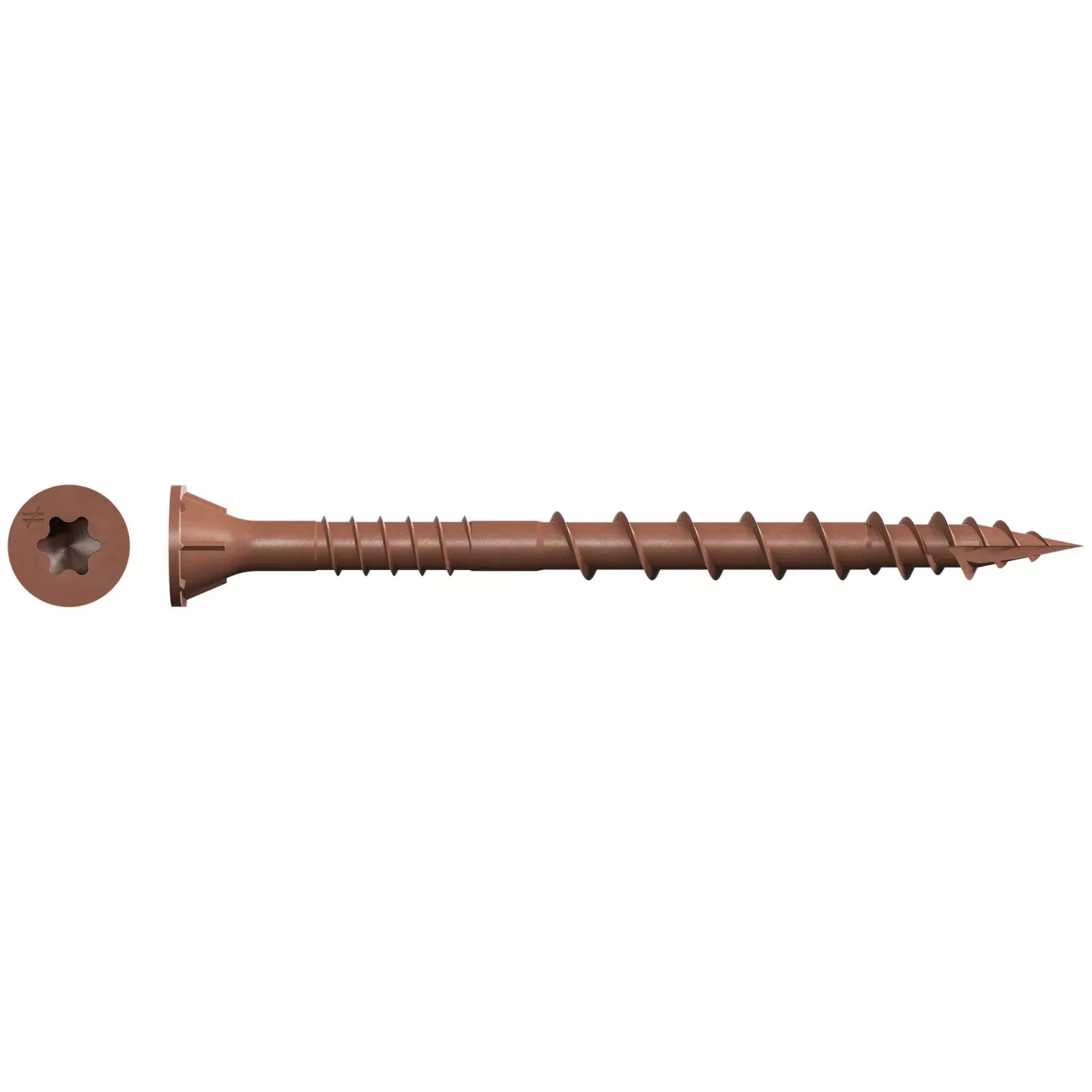 #10 x 2-1/2" Simpson Strong-Tie Deck-Drive T25 DSV Wood Screw - Quik Guard Coating, Red, Pkg 1750