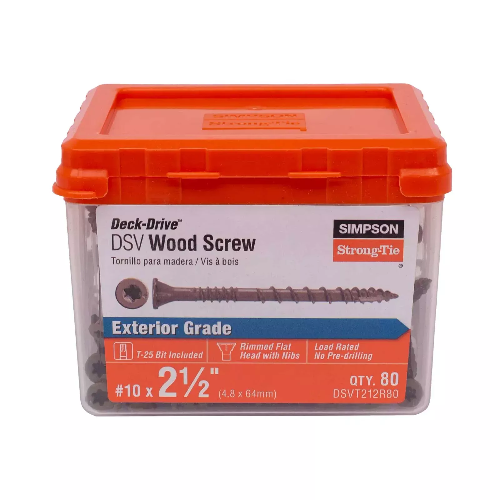 #10 x 2-1/2" Simpson Strong-Tie Deck-Drive T25 DSV Wood Screw - Quik Guard Coating, Tan, Pkg 240
