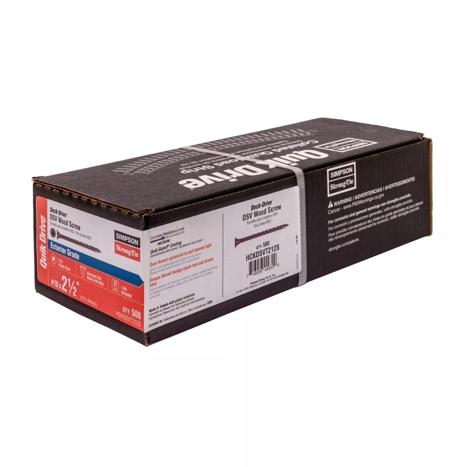 #10 X 2-1/2" Simpson Strong-Tie DSV Collated Wood Screw, Quik Guard Coating, Tan, Pkg 500