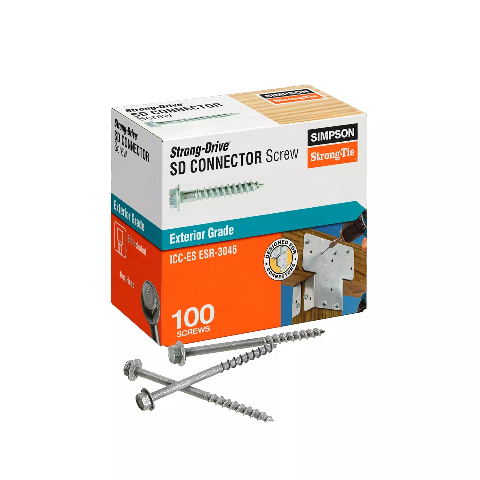 #10 x 2-1/2" Strong-Tie SD10212R100-R Connector Screw - Class 55 Galvanized, Pkg 100
