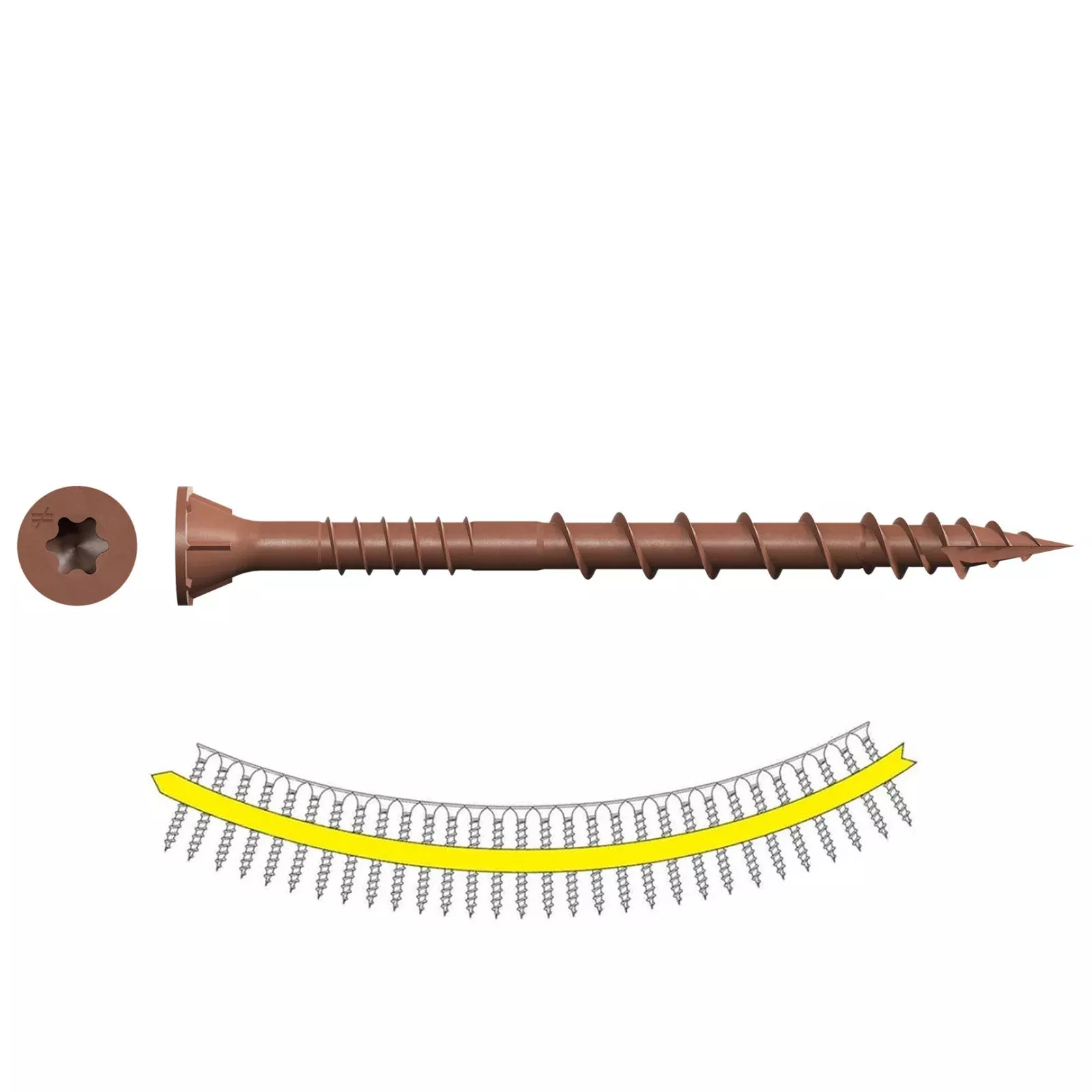 #10 x 2" Simpson Strong-Tie Quik Drive DSV Collated Wood Screws - Quik Guard Coating, Red, Pkg. 1,500