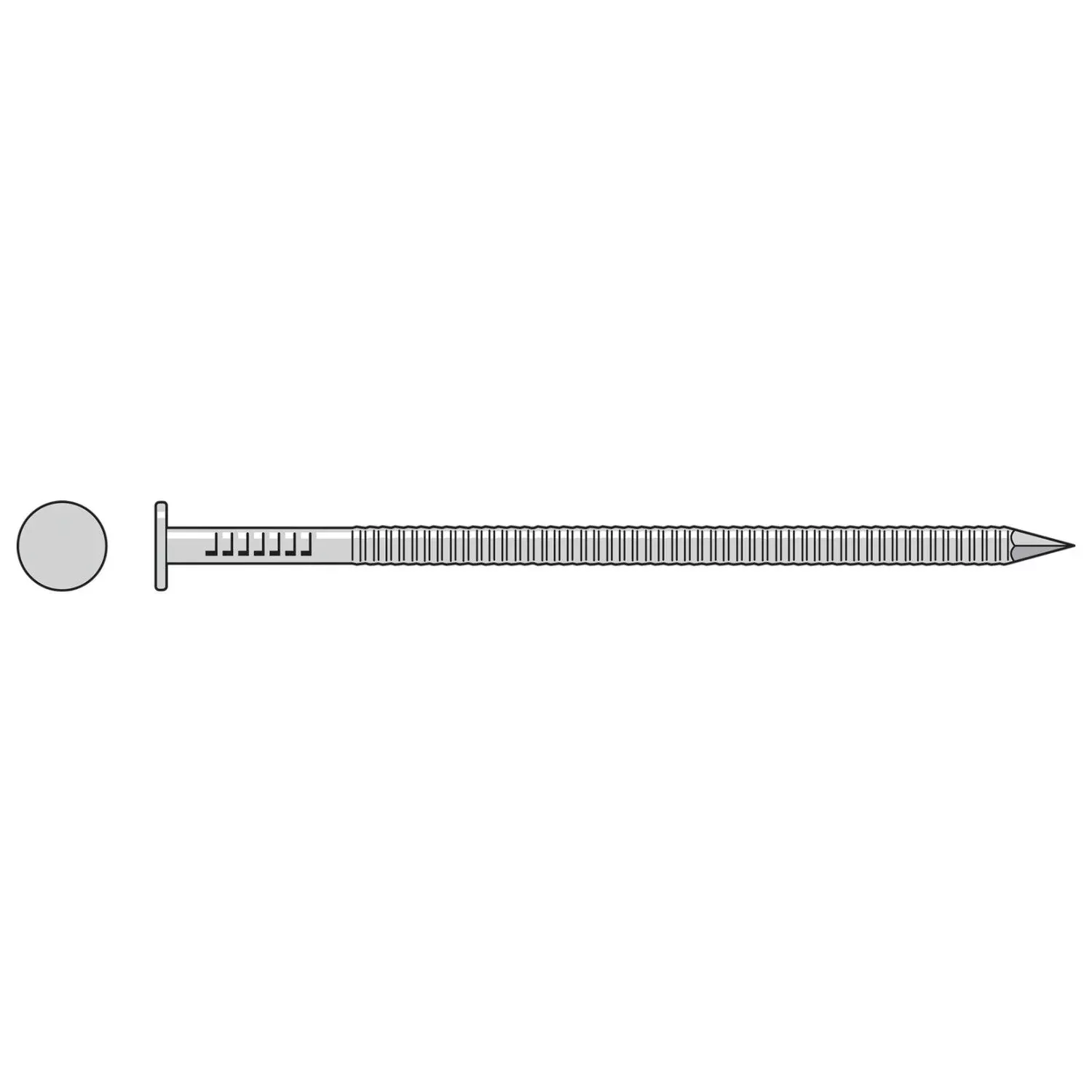.131" x 2" 10 Gauge Annular Ring Shank Common Nail - 304 Stainless Steel, Pkg 25 Lb