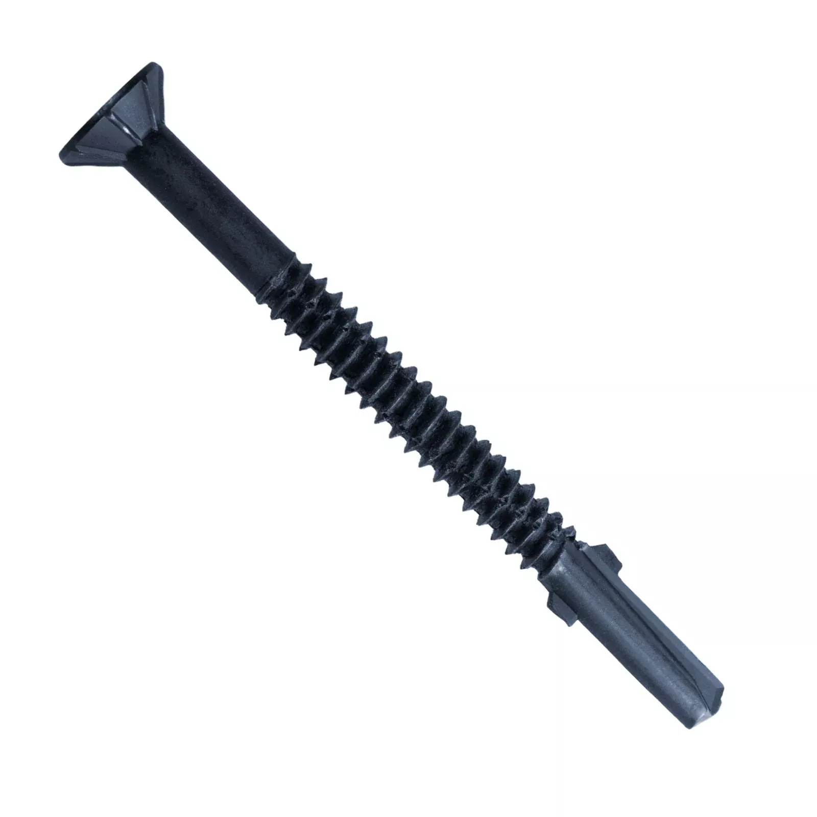 #14 x 3" TF Self-Drilling Wood-To-Steel Screw, Black Phosphate, Pkg 1000