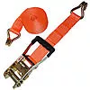 2" Custom Rubber Handle Ratchet Strap with Wire Hooks