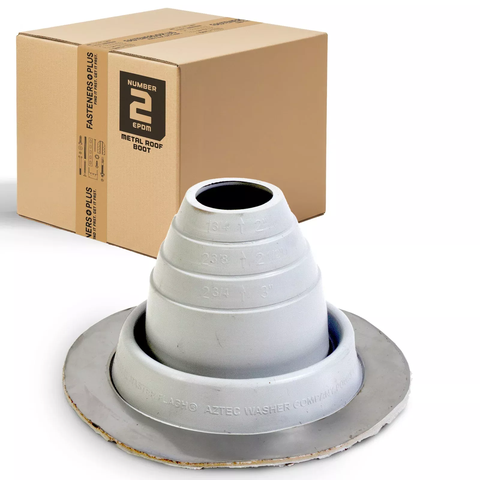 #2 Roofjack Round EPDM Pipe Flashing Boot for Metal Roof, White