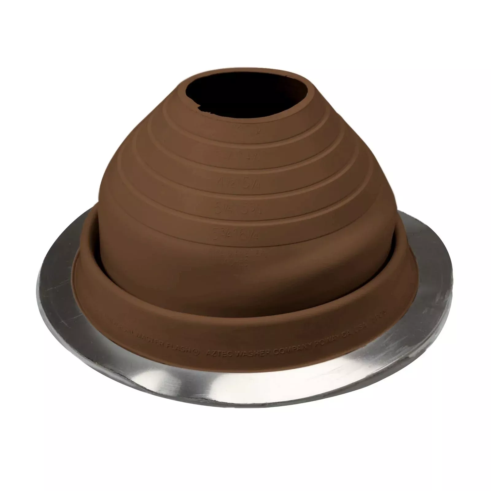 #4 Roofjack Round EPDM Pipe Flashing Boot for Metal Roof, Brown