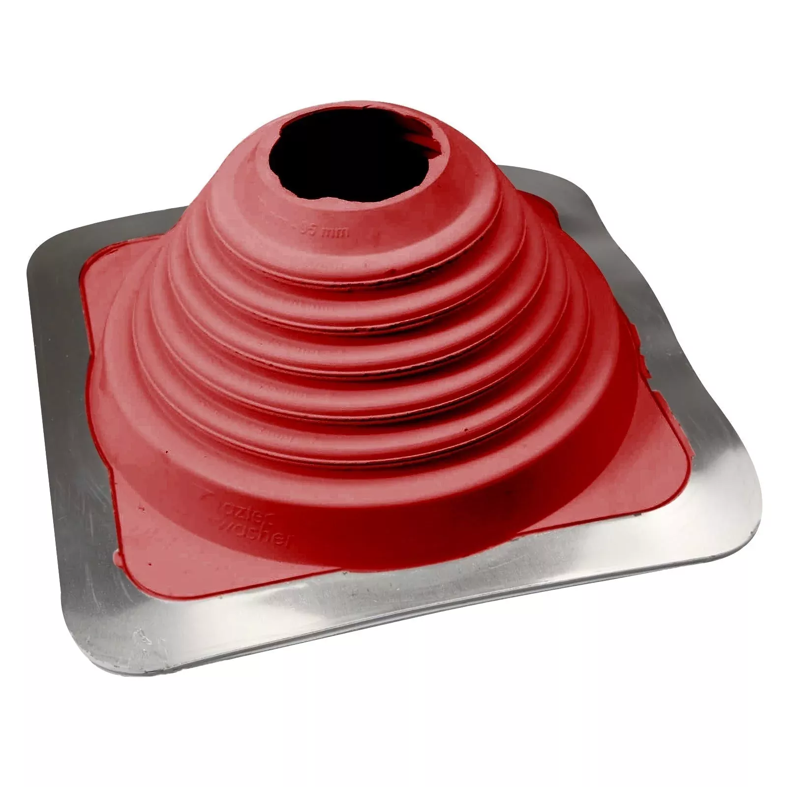 #4 Roofjack Square EPDM Pipe Flashing Boot for Metal Roof, Bright Red