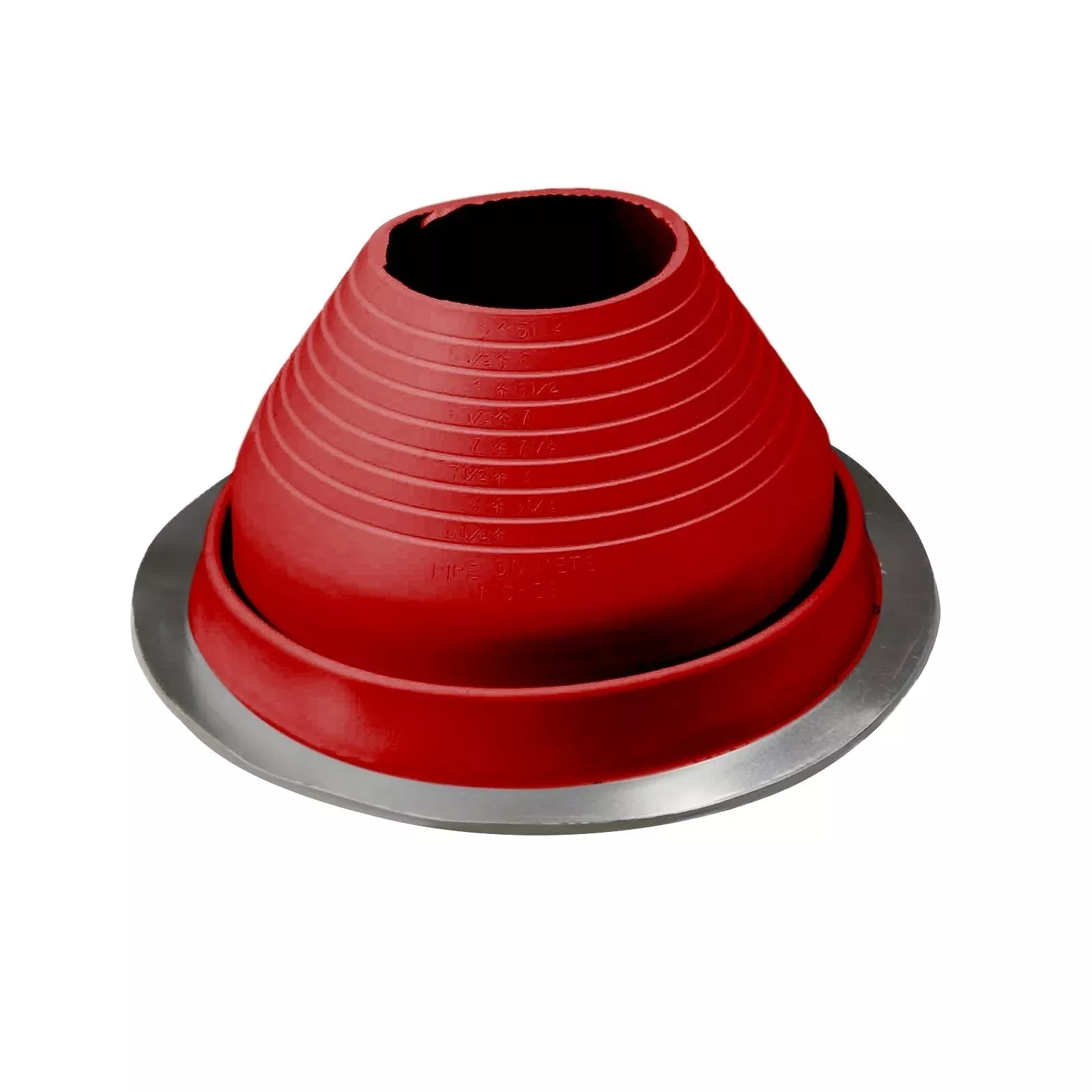 #6 Roofjack Round EPDM Pipe Flashing Boot for Metal Roof, Bright Red