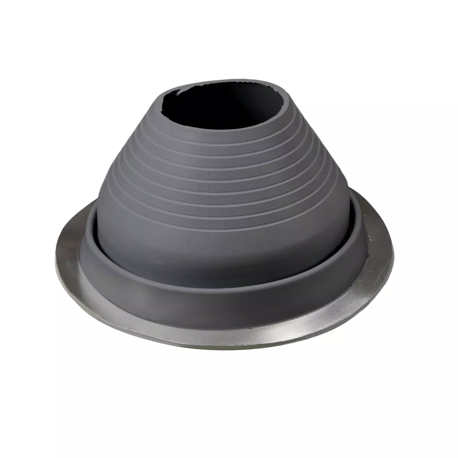 #6 Roofjack Round EPDM Pipe Flashing Boot for Metal Roof, Dark Gray