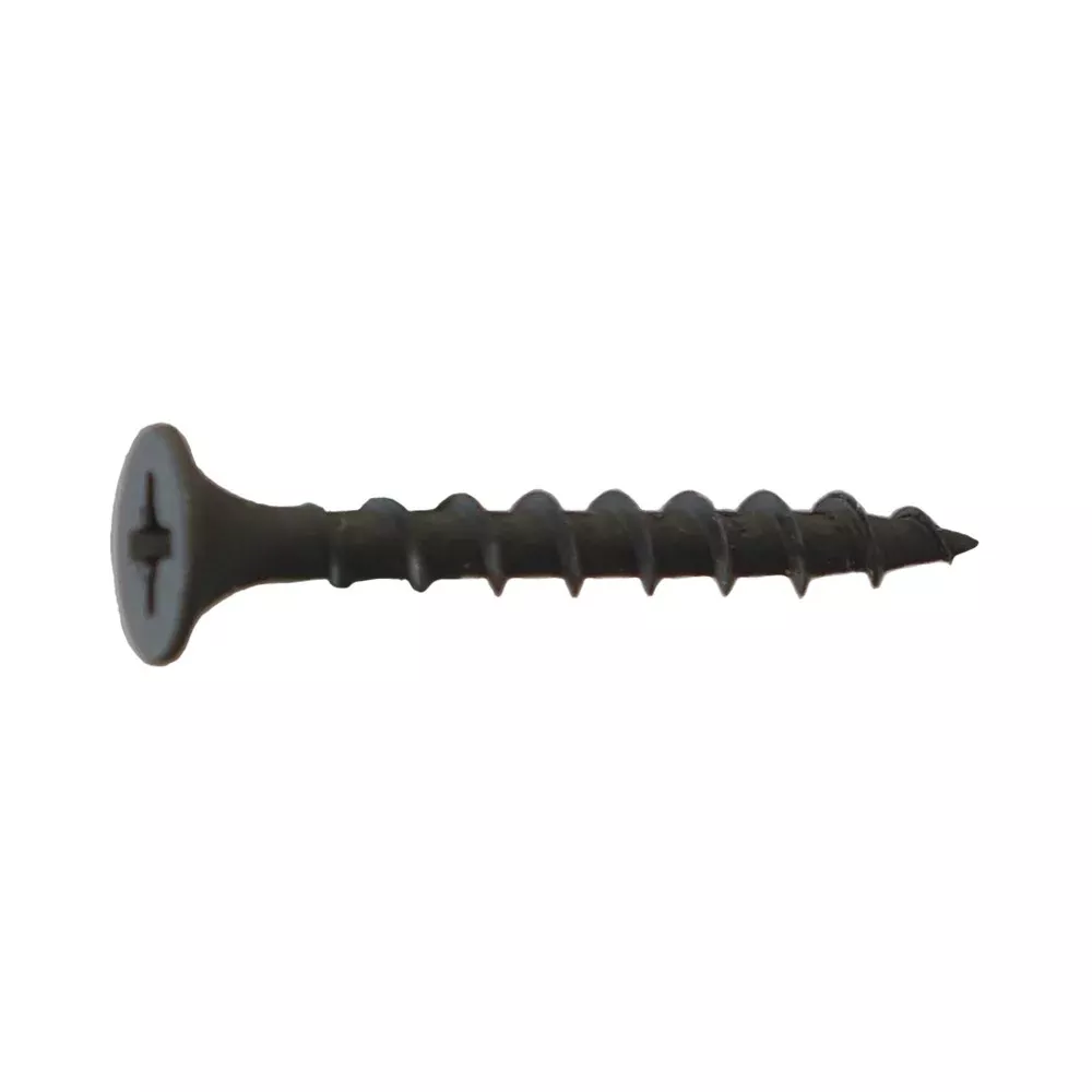 #6 x 1" Coarse Thread Drywall Screw - Black Phosphate, Pkg 10000