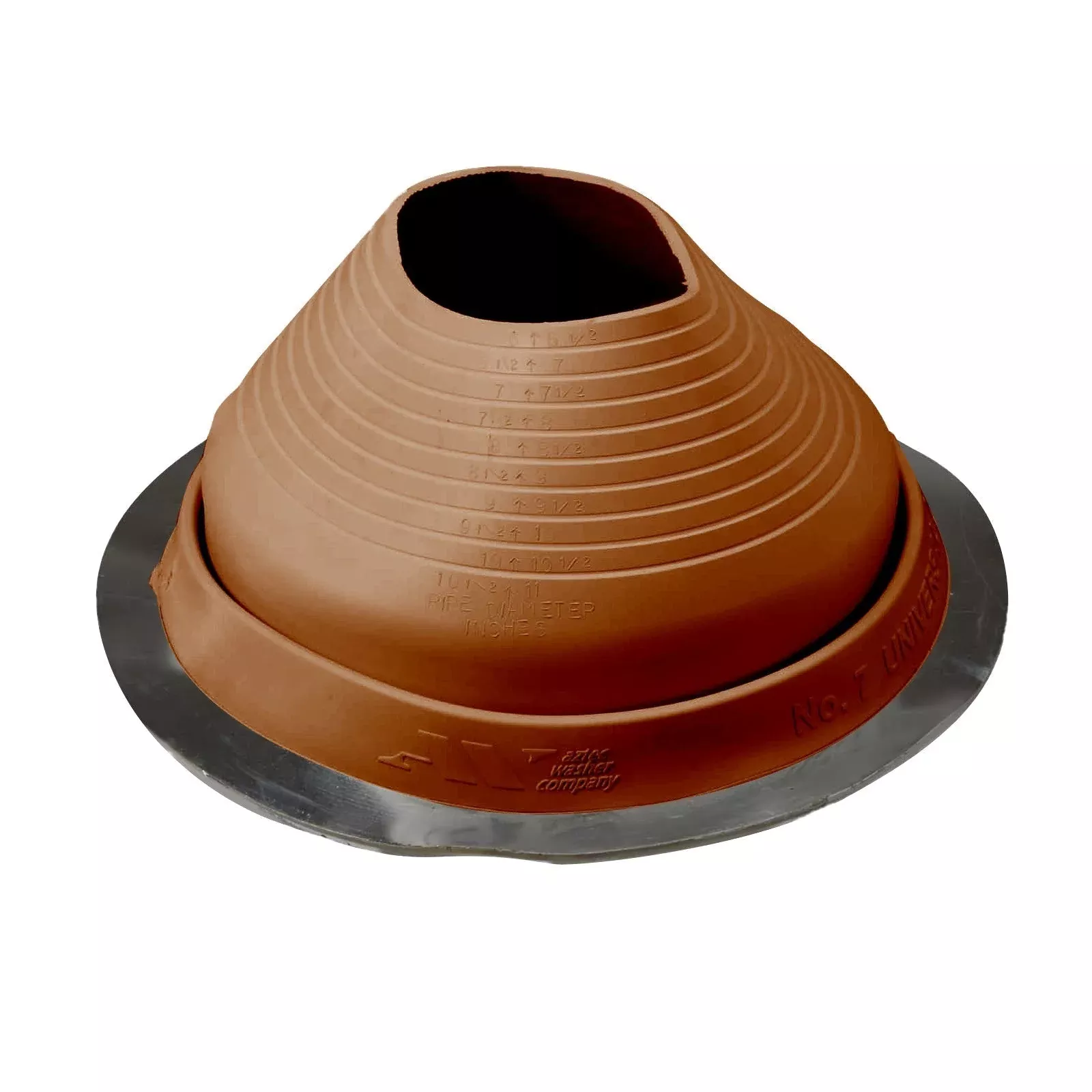#7 Roofjack Round EPDM Pipe Flashing Boot for Metal Roof, Terra Cotta