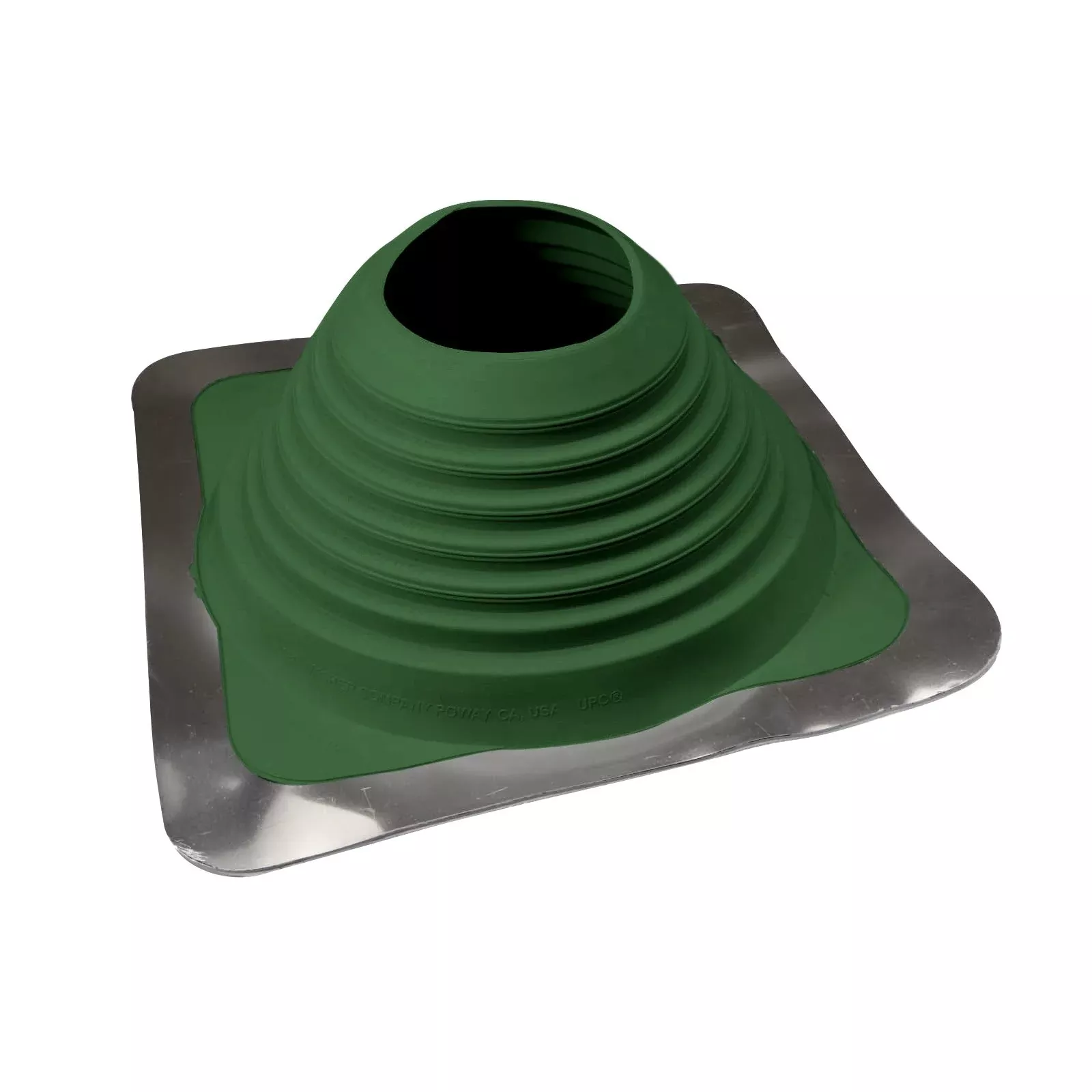 #7 Roofjack Square EPDM Pipe Flashing Boot for Metal Roof, Dark Green