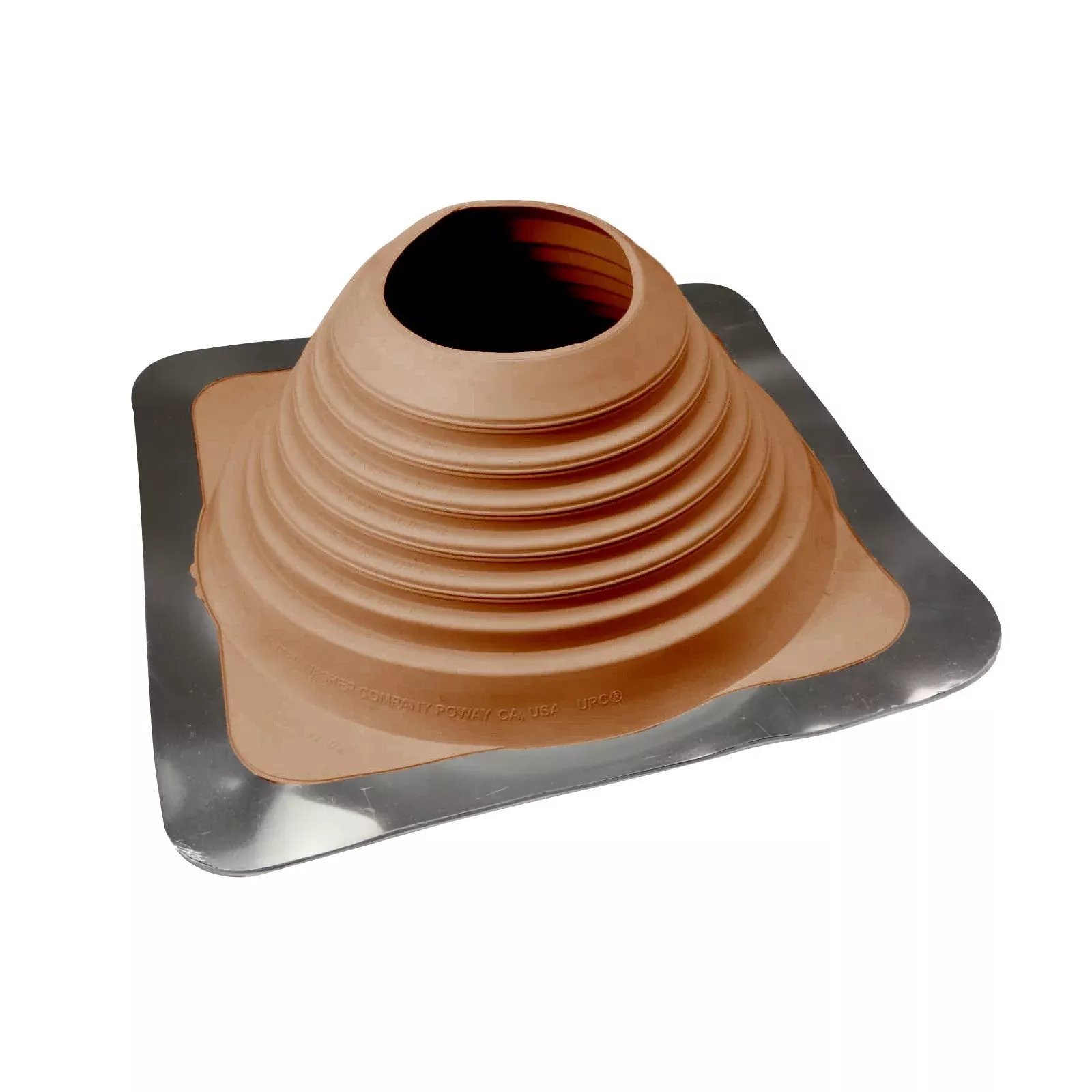 #7 Roofjack Square EPDM Pipe Flashing Boot for Metal Roof, Terra Cotta