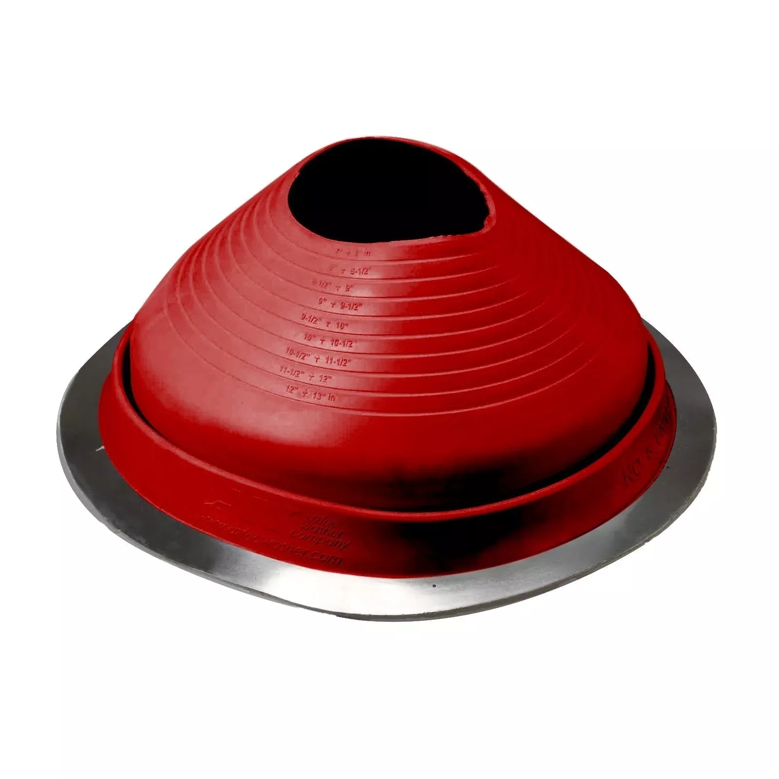 #8 Roofjack Round EPDM Pipe Flashing Boot for Metal Roof, Bright Red