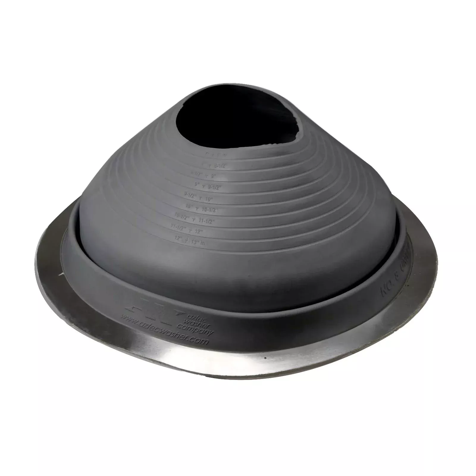 #8 Roofjack Round EPDM Pipe Flashing Boot for Metal Roof, Dark Gray