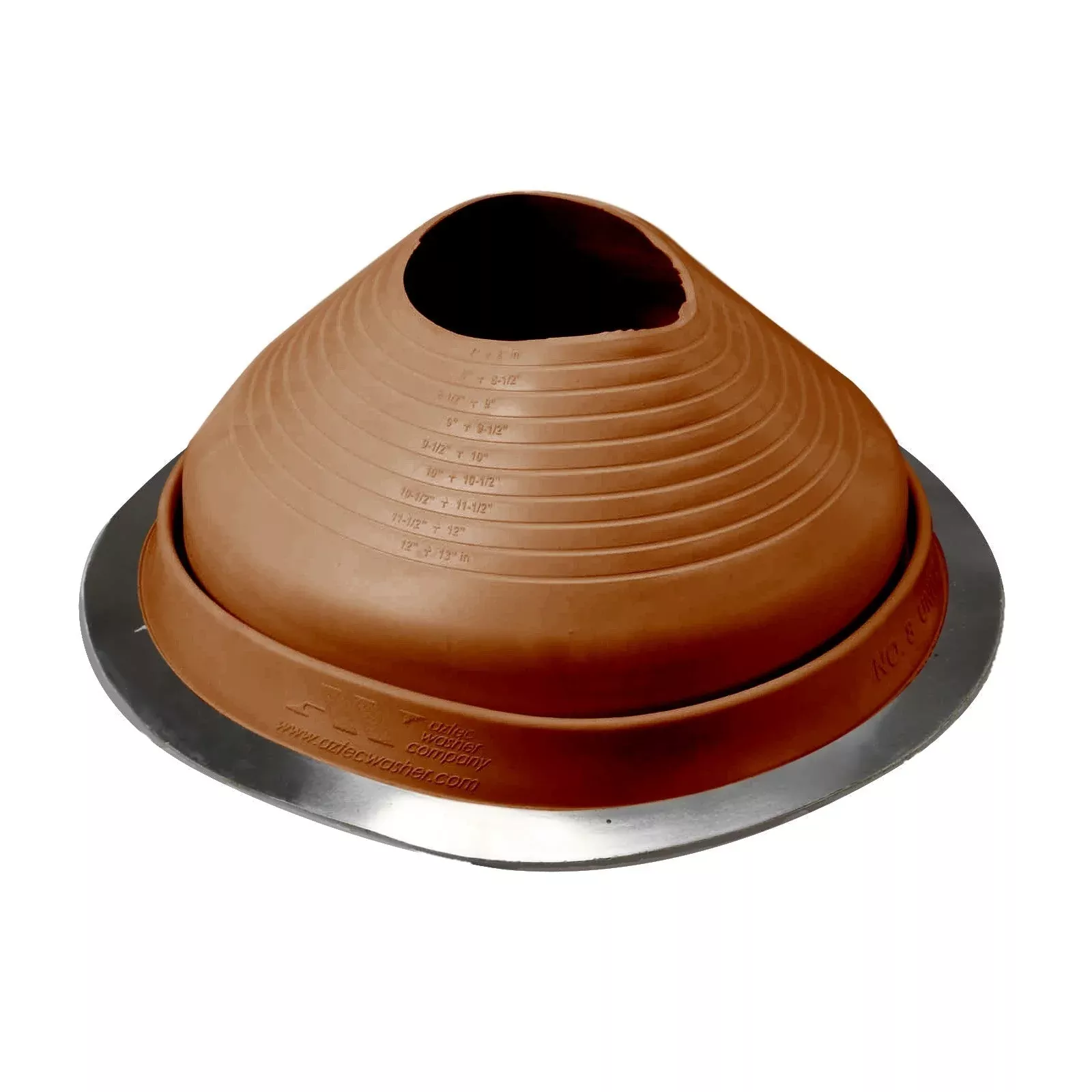 #8 Roofjack Round EPDM Pipe Flashing Boot for Metal Roof, Terra Cotta