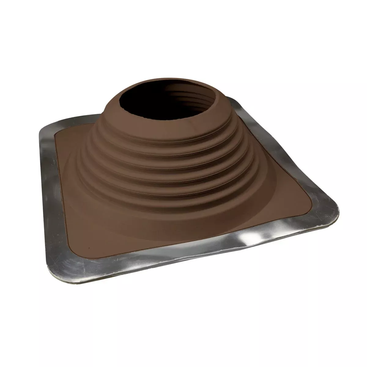 #8 Roofjack Square EPDM Pipe Flashing Boot for Metal Roof, Brown