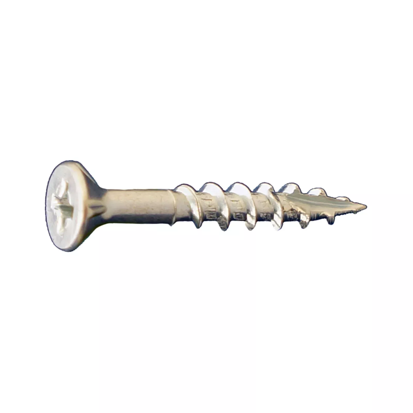 #8 x 1-1/2" #2 Phillips Flat Head Type 17 Wood Screw w/Nibs - Zinc, Pkg 5000
