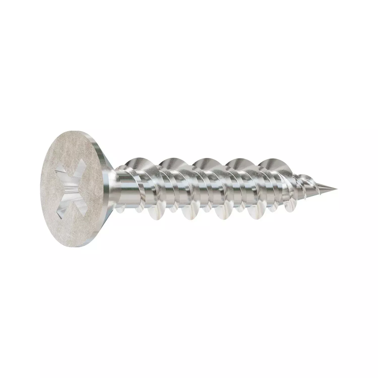 #8 x 1-1/2" Flat Head Marine Screw with Teeth - 316 Stainless Steel, Pkg 1000