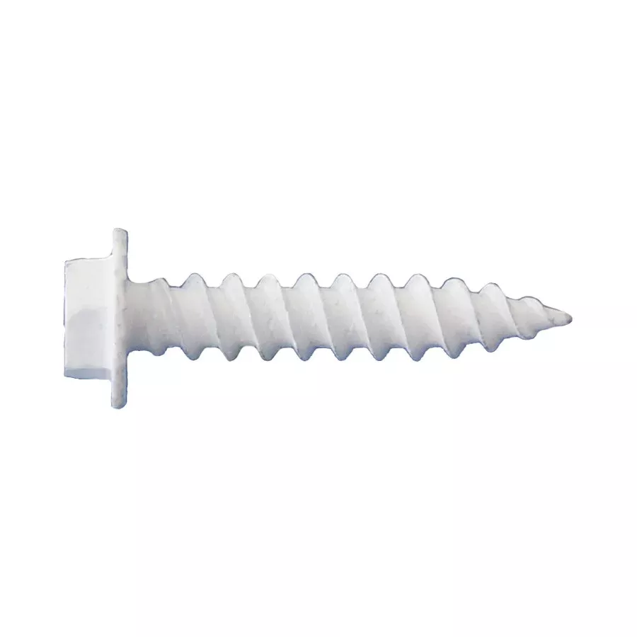 #8 x 1/2" Serrated Hex Head Sheet Metal Screw - White Dagger-Guard Coating, Pkg 15000