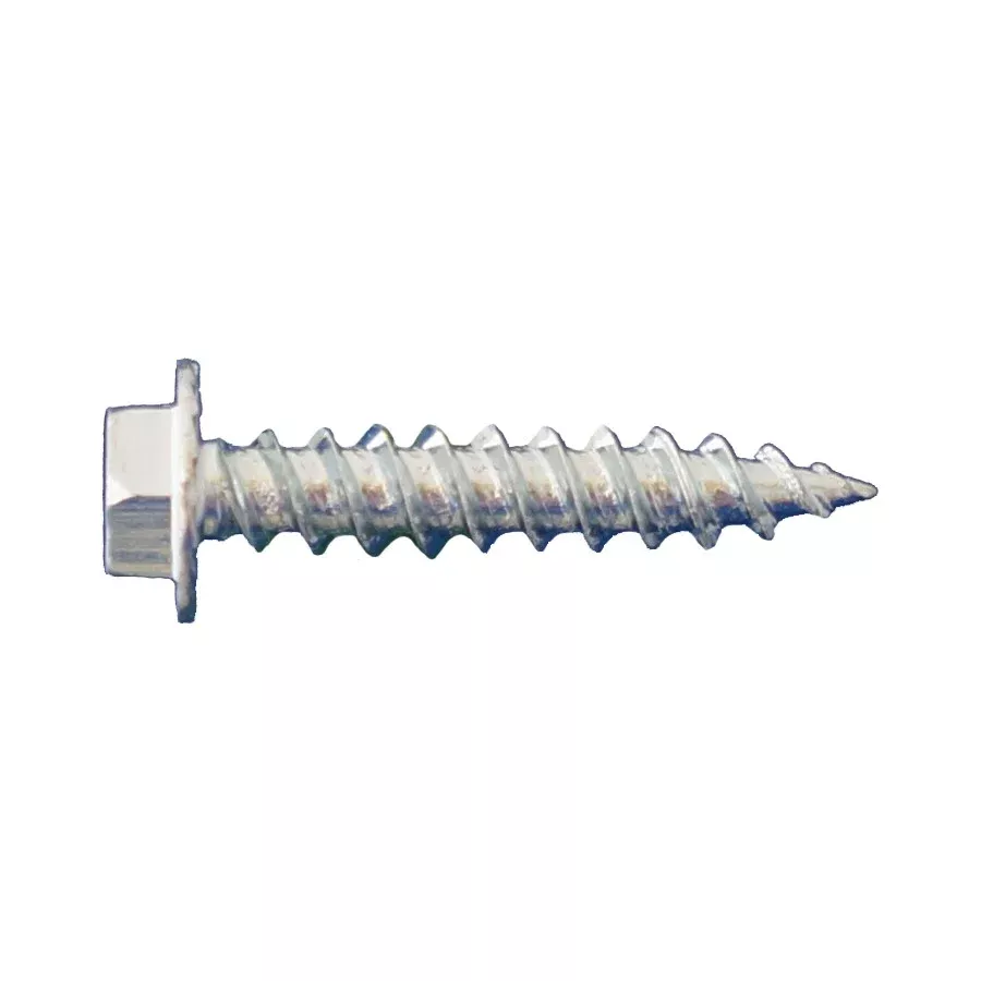 #8 x 1/2" Serrated Hex Head Sheet Metal Screw - Zinc, Pkg 15000