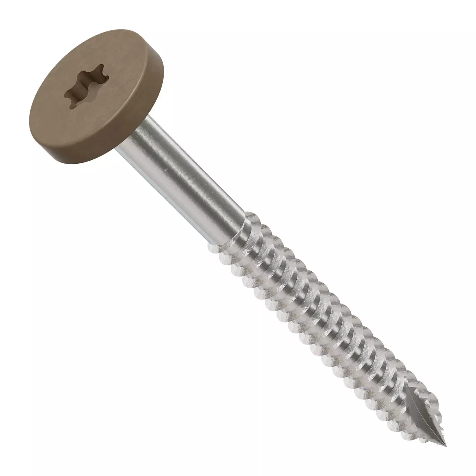 #8 x 1-3/4" Simpson Strong-Tie Composite Fascia Screws - 316 Stainless Steel, Brown 01, Pkg. 75