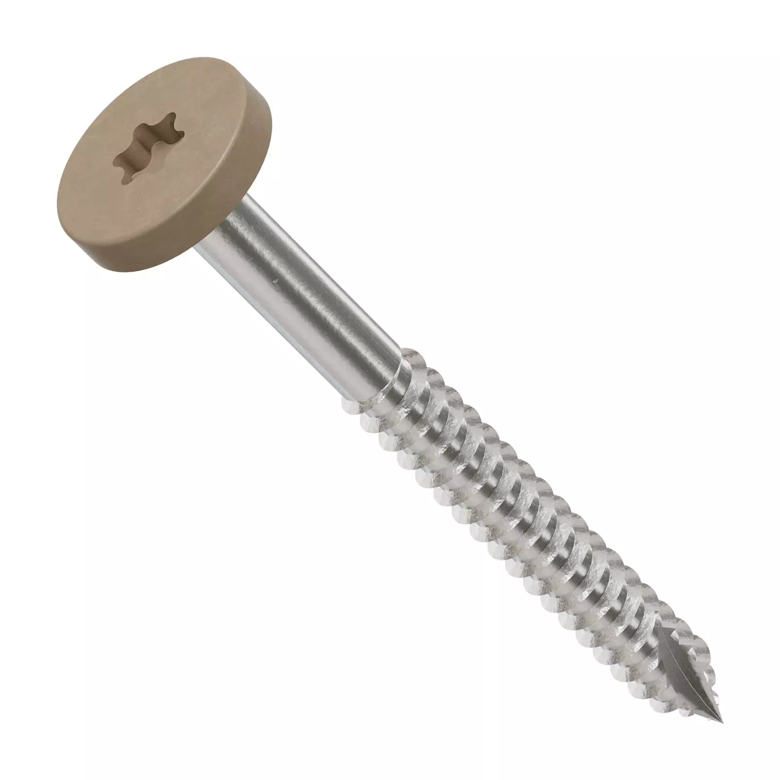 #8 x 1-3/4" Simpson Strong-Tie Composite Fascia Screws - 316 Stainless Steel, Tan 02, Pkg. 75
