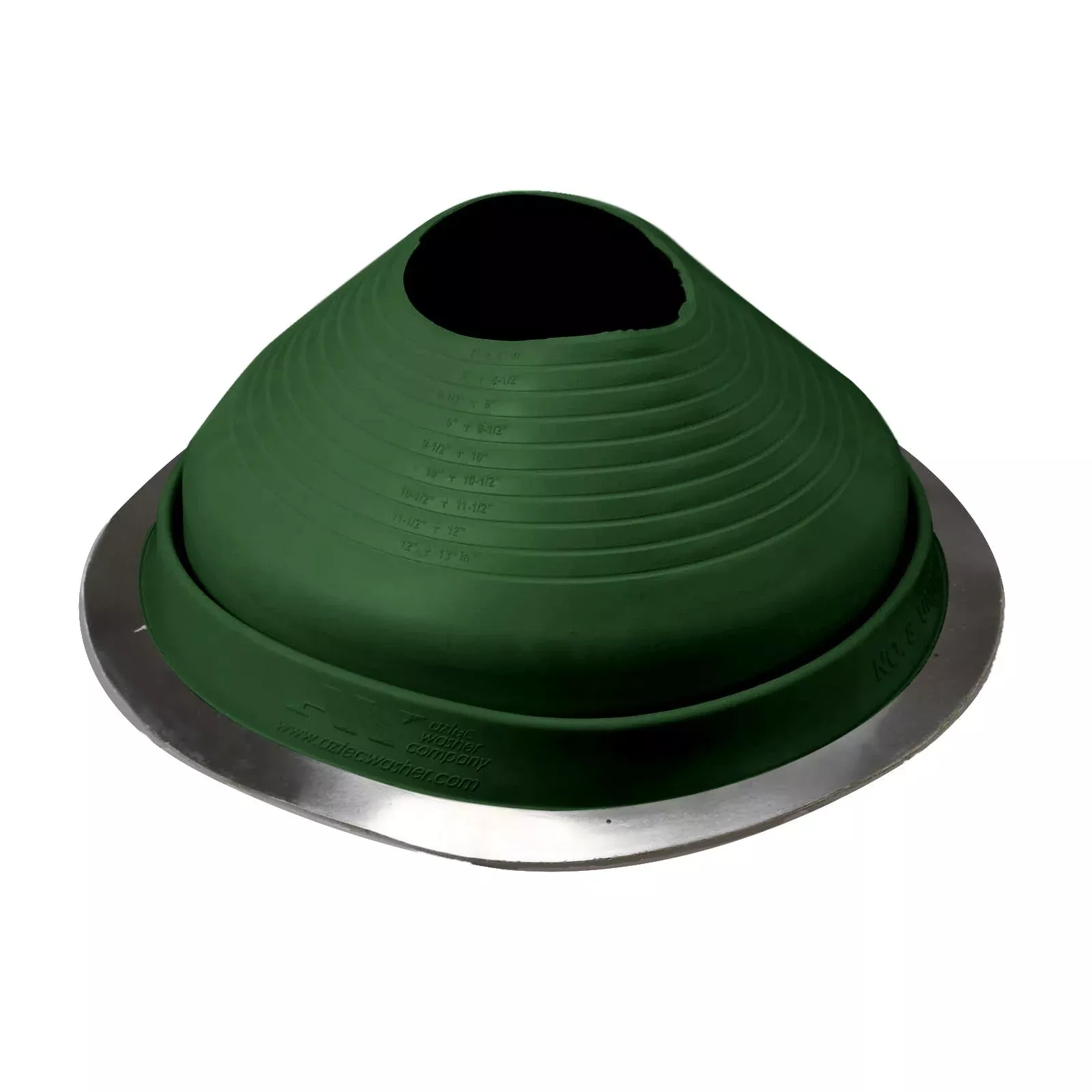 #9 Roofjack Round EPDM Pipe Flashing Boot for Metal Roof, Dark Green
