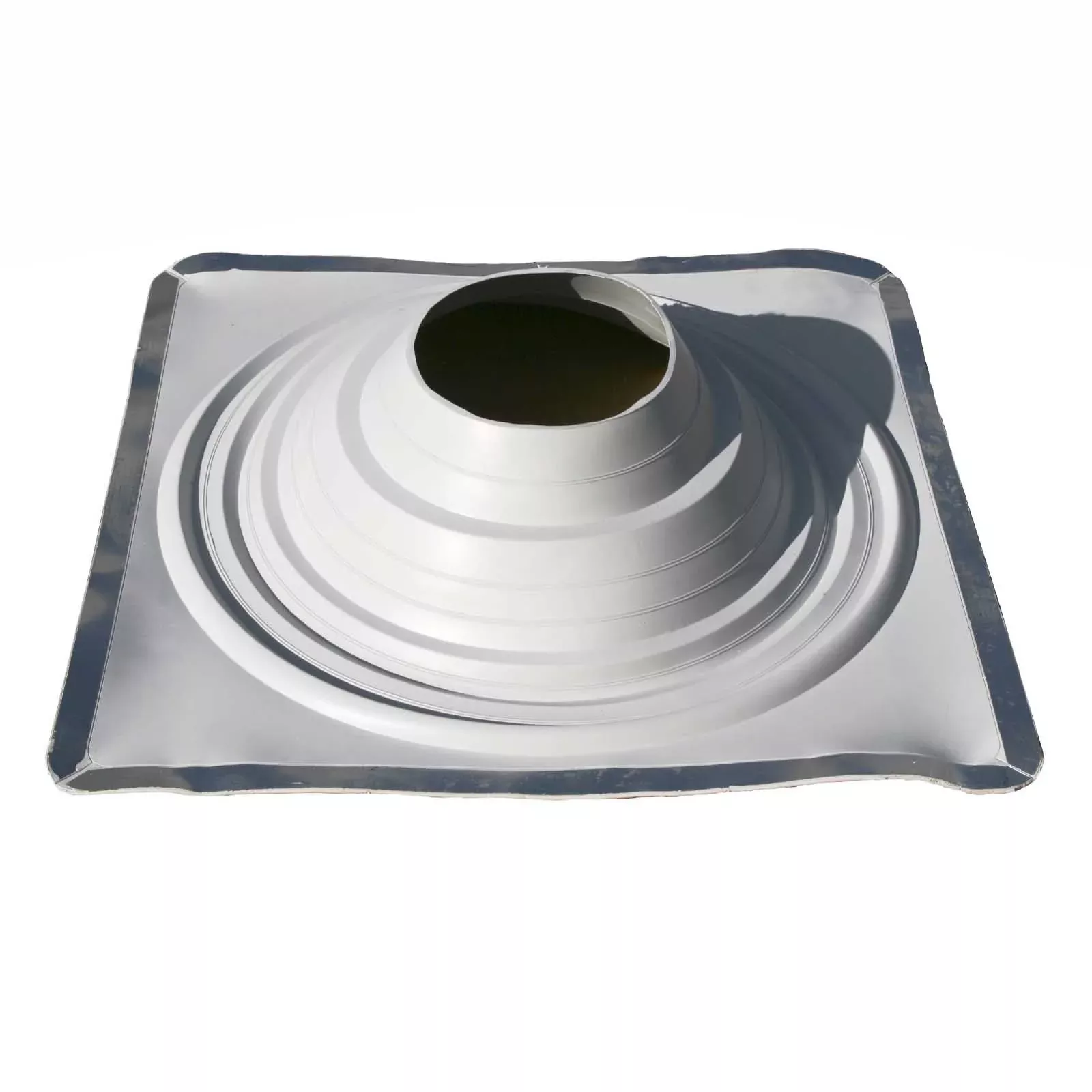 Maxi Roofjack Square Silicone Pipe Flashing Boot for Metal Roof, Gray
