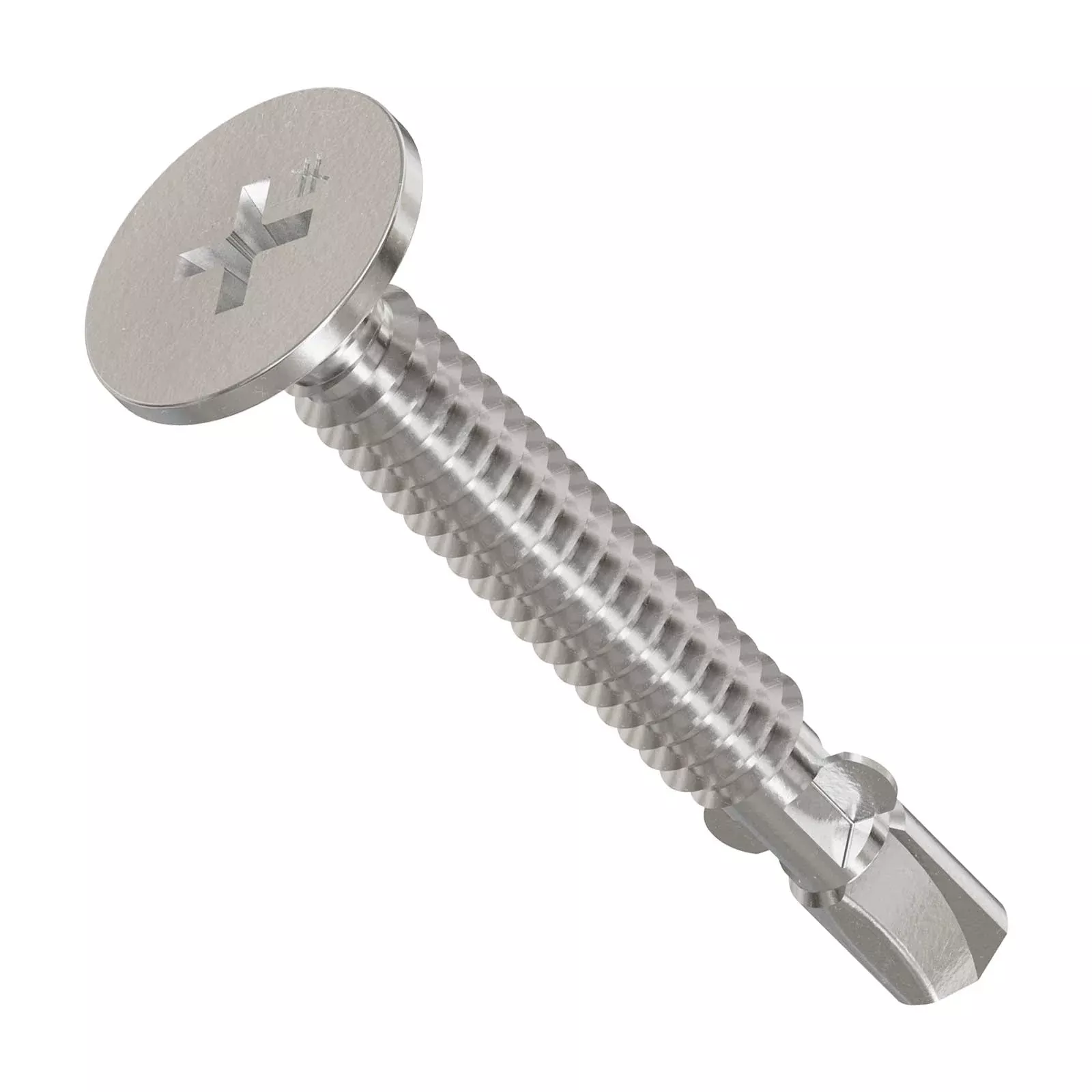 Simpson Strong-Tie #10 x 1-7/16" Self-Drilling Screw with Wings, Wafer Head - 410 Stainless Steel, Qty. 100