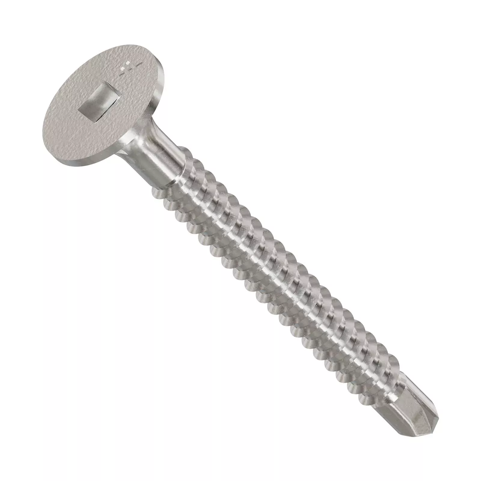 Simpson Strong-Tie #8 x 1-5/8" Self-Drilling Square Drive Fiber-Cement Screw, Square Wafer Head - 410 Stainless Steel, Qty. 100