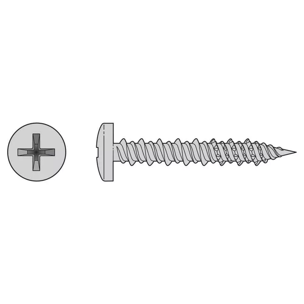 Simpson T10J100PXC #10 x 1" Pan Head Marine Screws - 316 Stainless Steel, Pkg 100