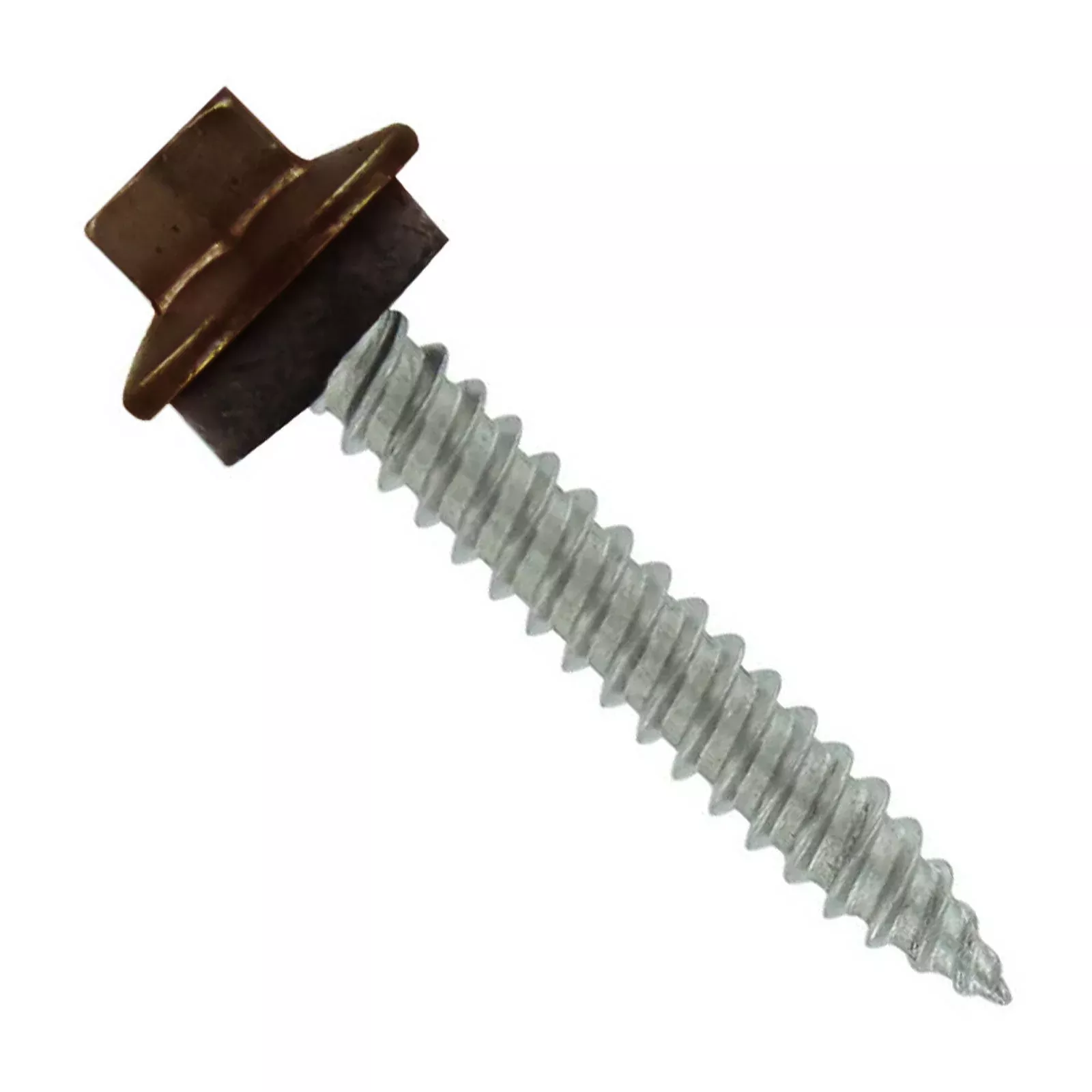 ST Fastening #10 x 1" SS Woodbinder Metal Roofing Screw - Koko Brown, Pkg 250