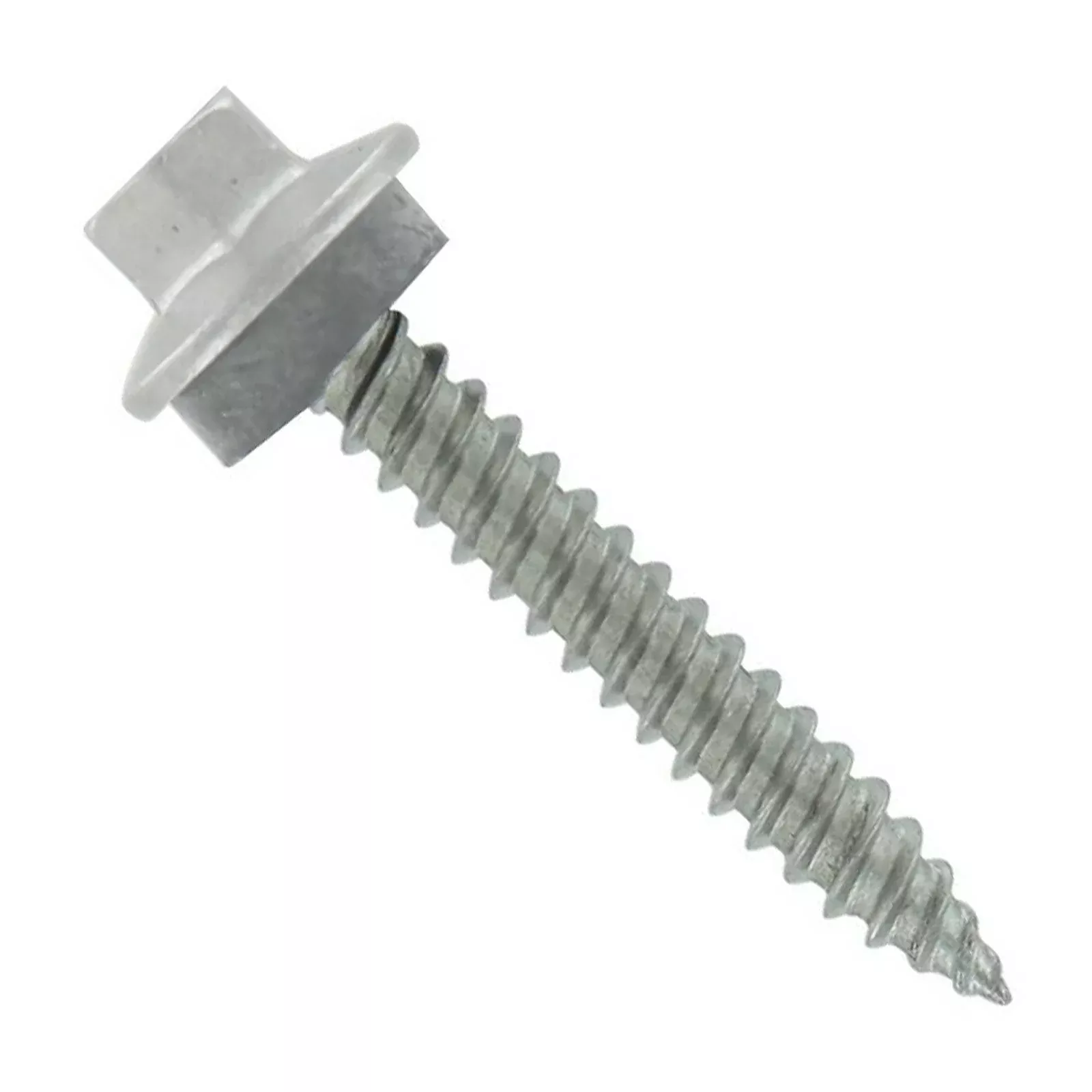 ST Fastening #10 x 1" SS Woodbinder Metal Roofing Screw - Polar White, Pkg 250