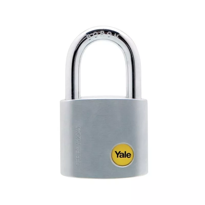 YALE OUTDOOR SILVER SATIN CHROME PADLOCK 50MM Y120/50/127/1/5